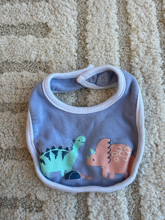Bavoir bleu dinosaures - 0/3 mois