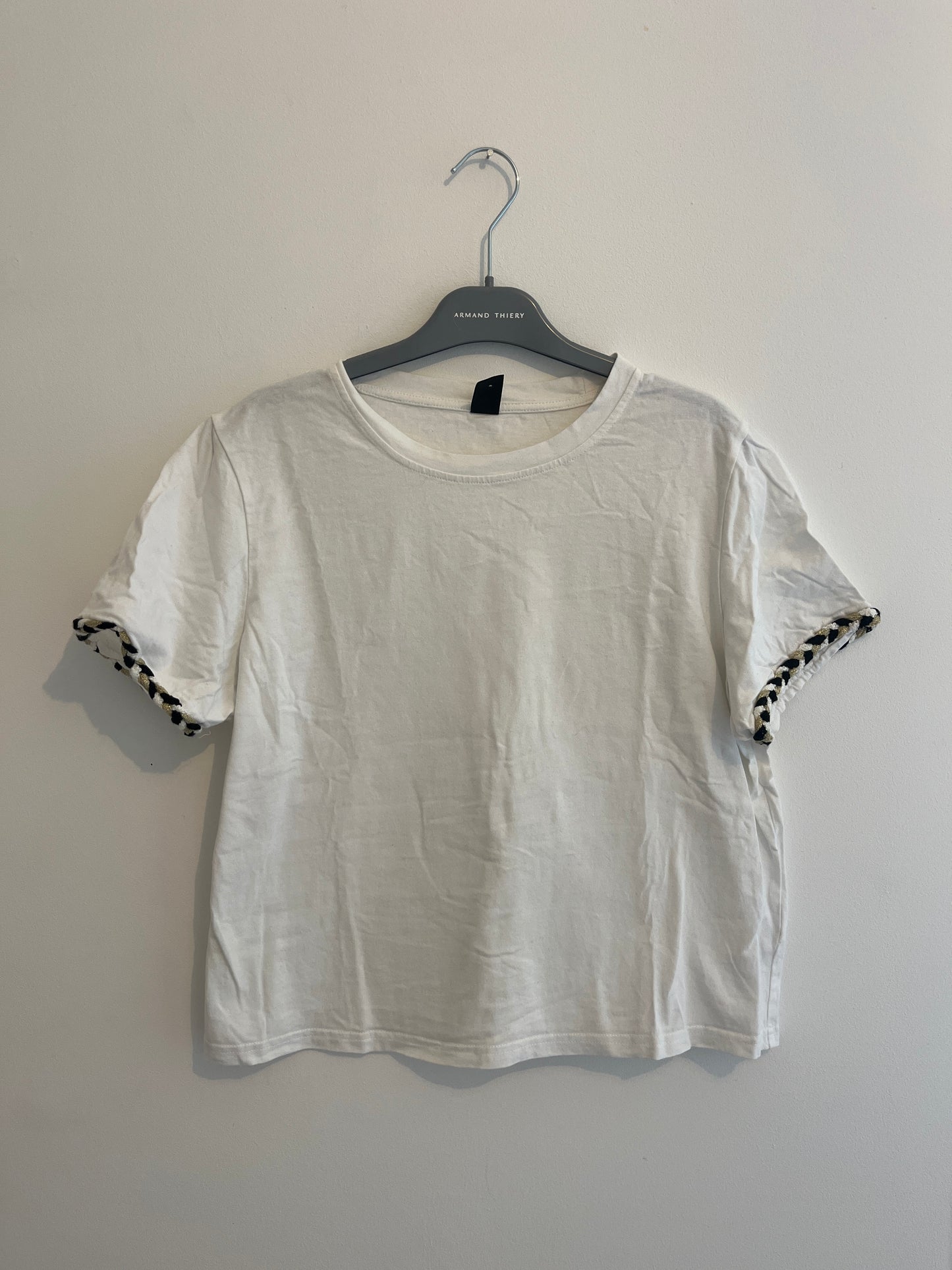 T-shirt manches courtes blanc détails manches - S/M