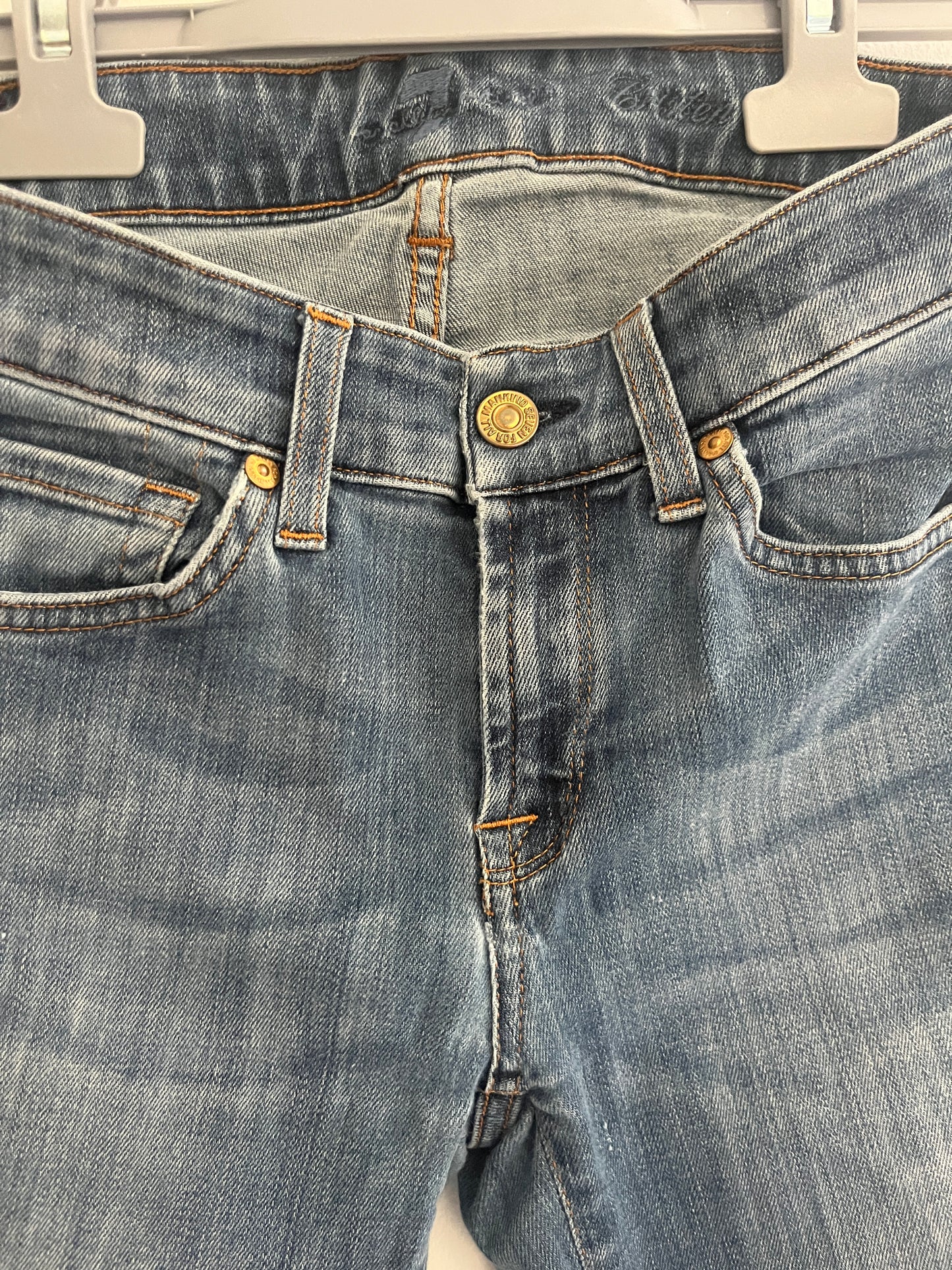 Jean slim bleu effet délavé 7 For All Mankind - S/36