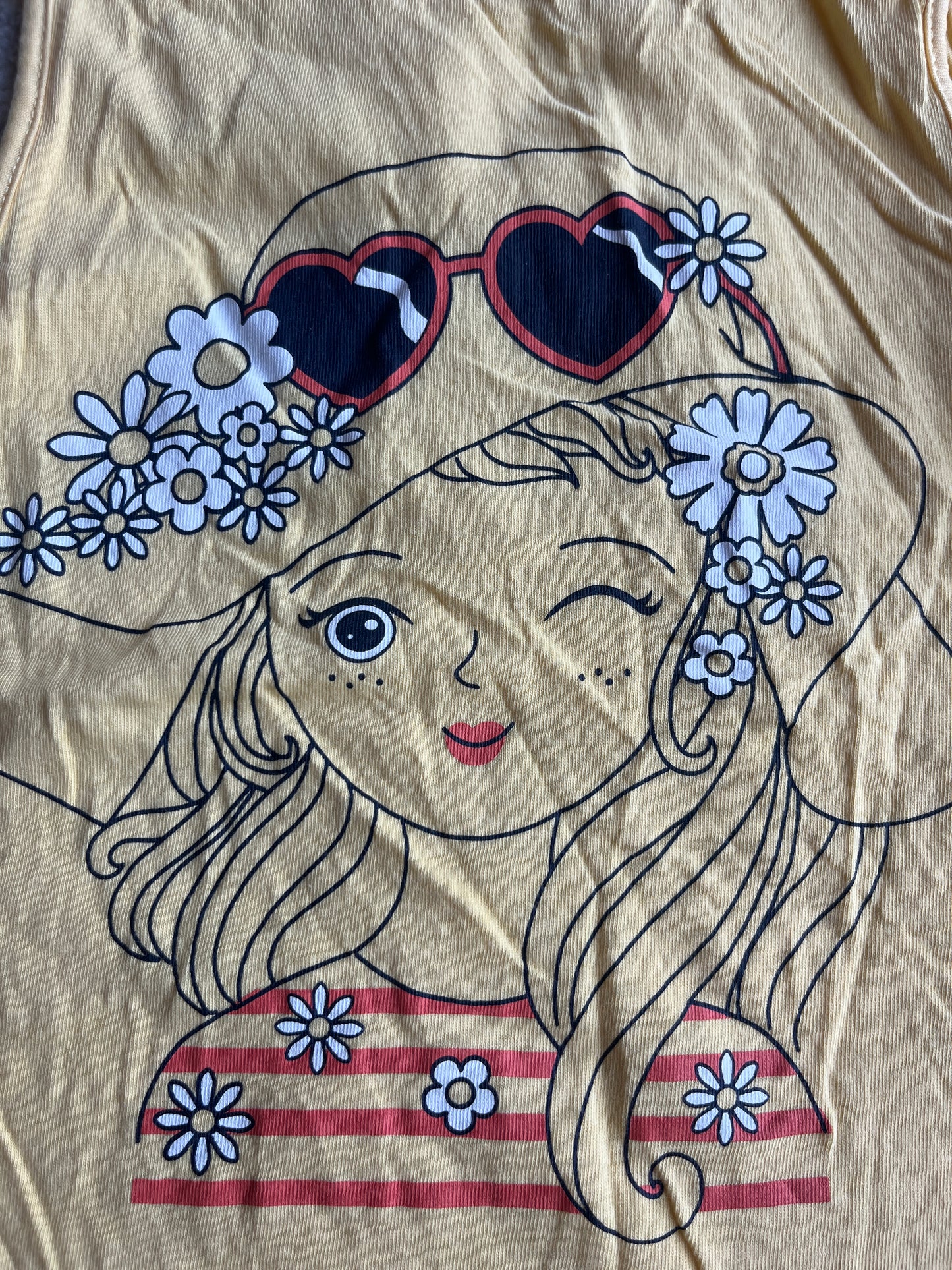 Débardeur jaune dessin petite fille FPC - 8 ans