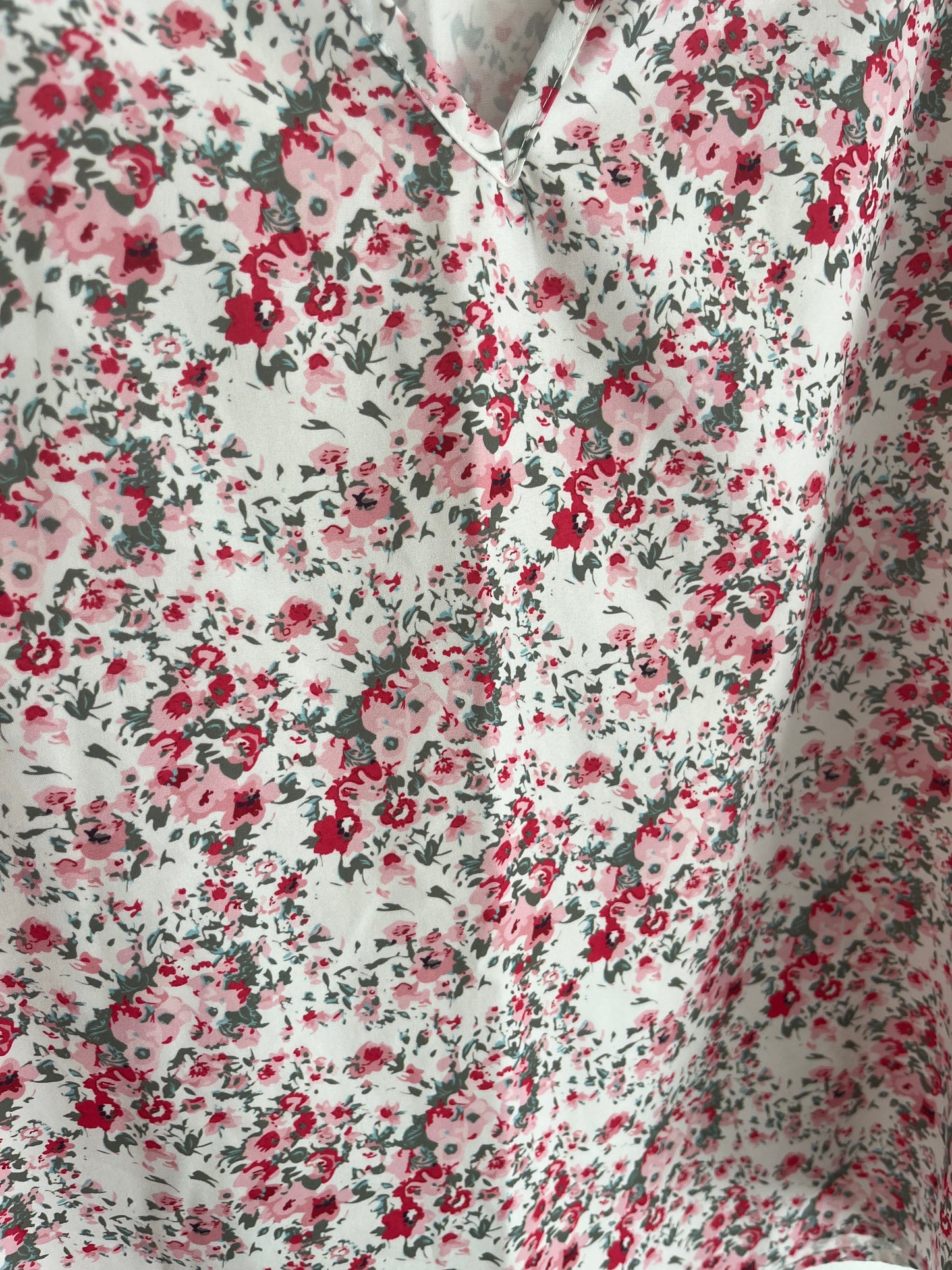 T-shirt à manches volantées fleuri rose - M