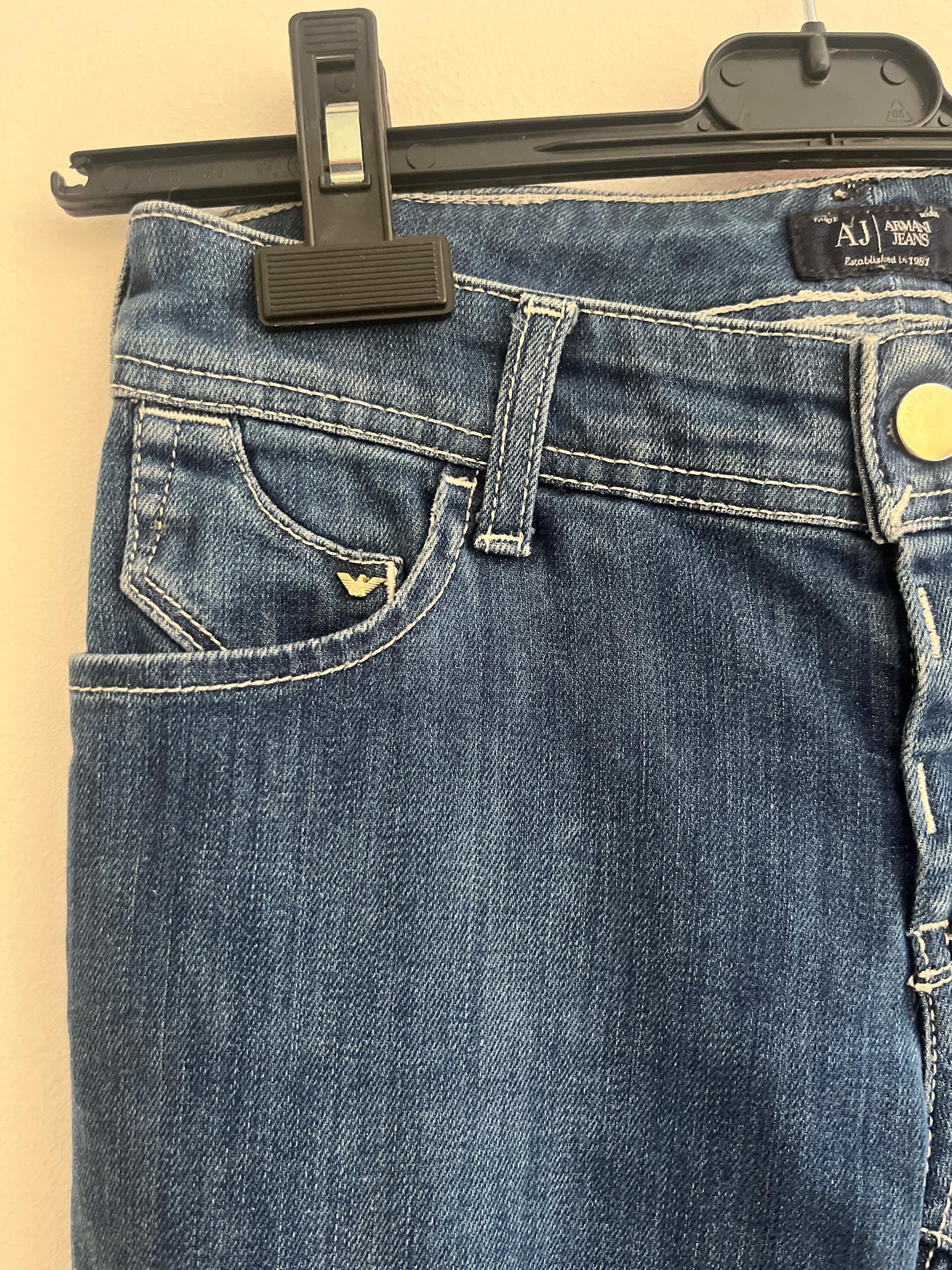 Jean slim bleu brut effet délavé Armani Jeans - S/36