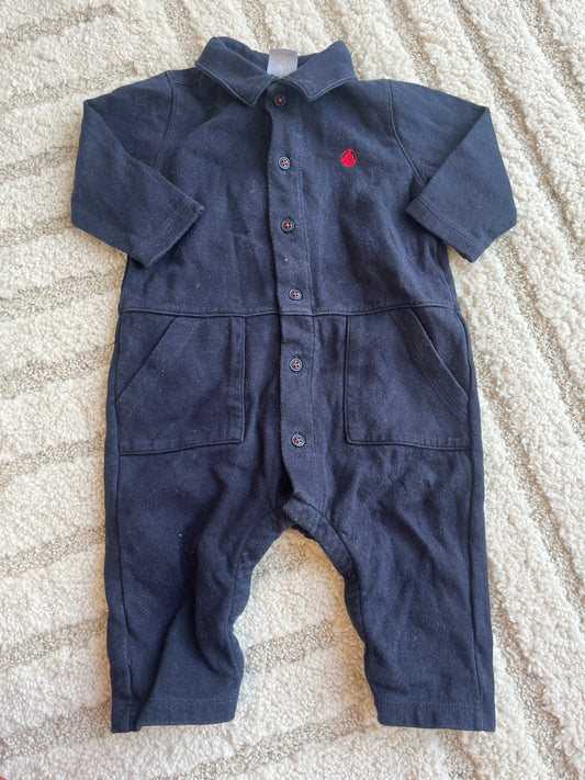 Combinaison à manches longues et col à revers Petit Bateau - 6 mois
