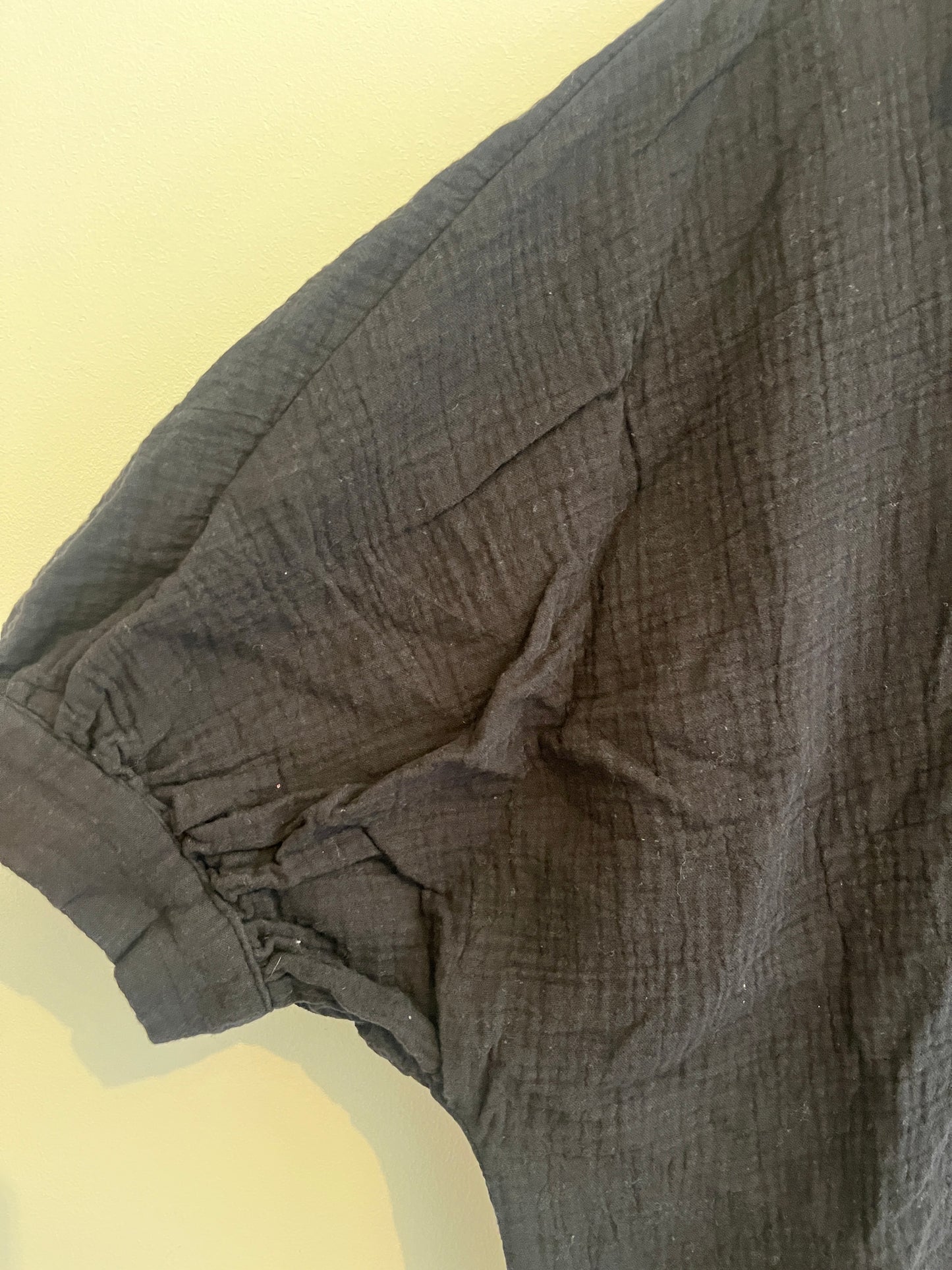 Chemise noire oversize gaze de coton - M