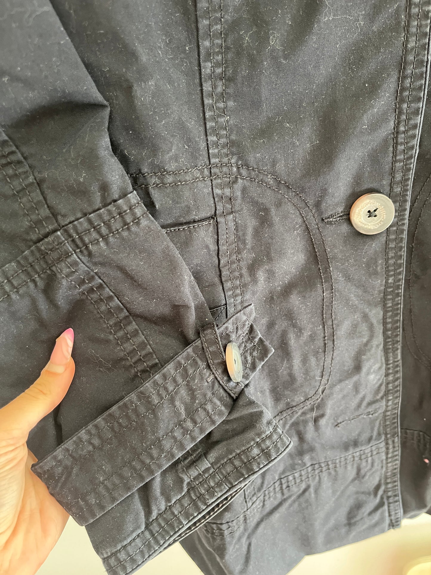 Blouson type trench avec capuche amovible bleu marine - 38