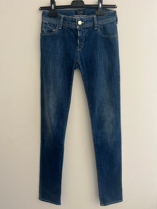 Jean slim bleu brut effet délavé Armani Jeans - S/36