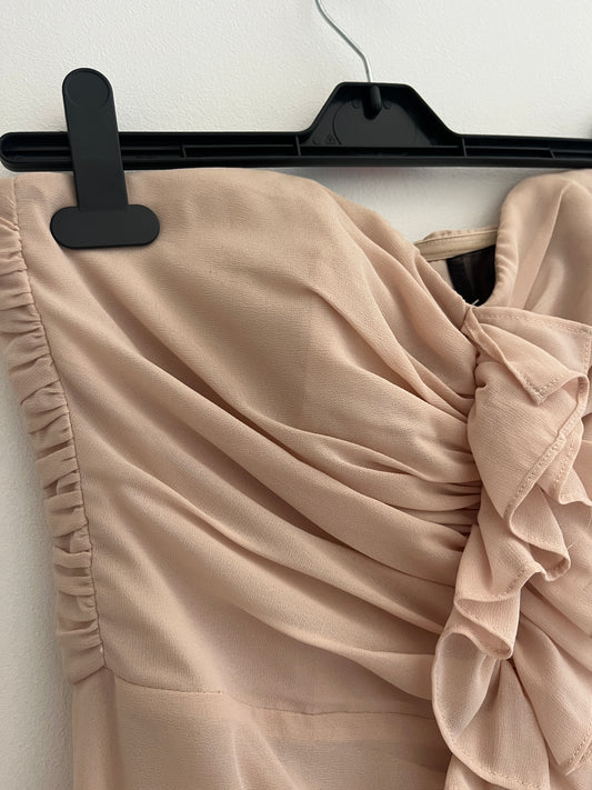 Robe courte bustier à volants nude H&M - 40