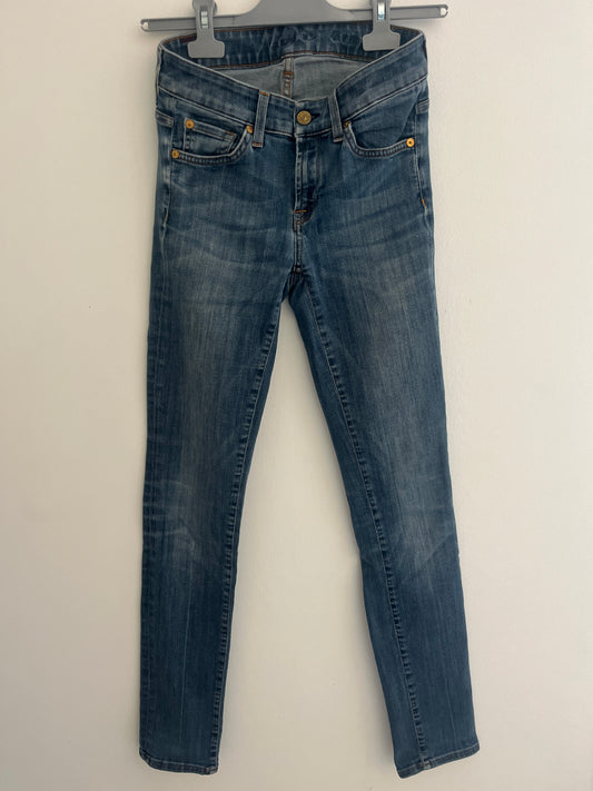 Jean slim bleu effet délavé 7 For All Mankind - S/36