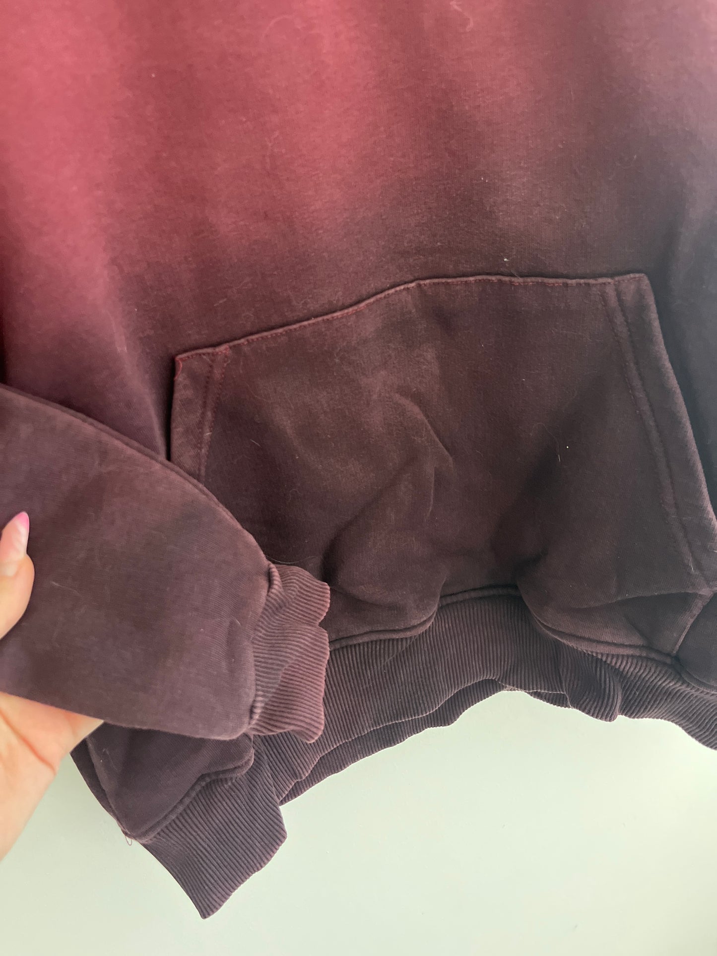 Sweat à capuche rouge dégradé violet LBO - M