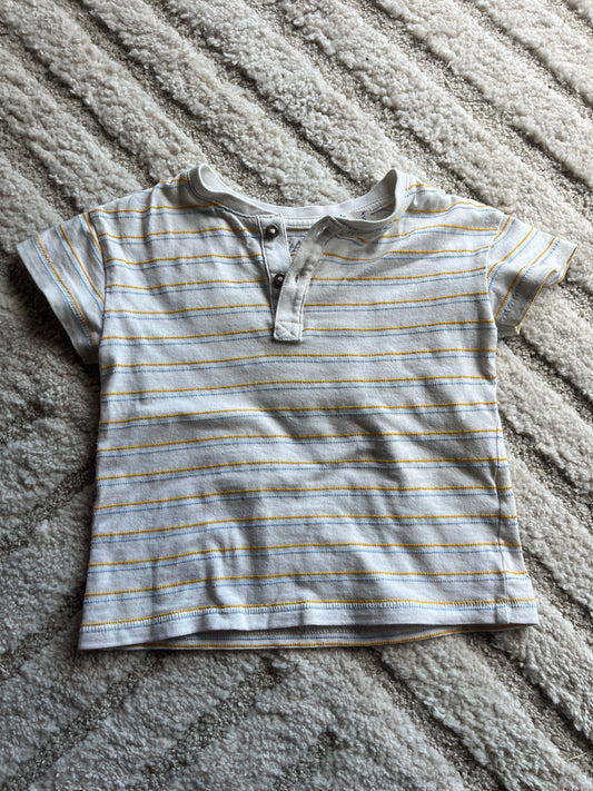 T-shirt à manches courtes rayé orange et bleu - 2/3 ans (92 cm)