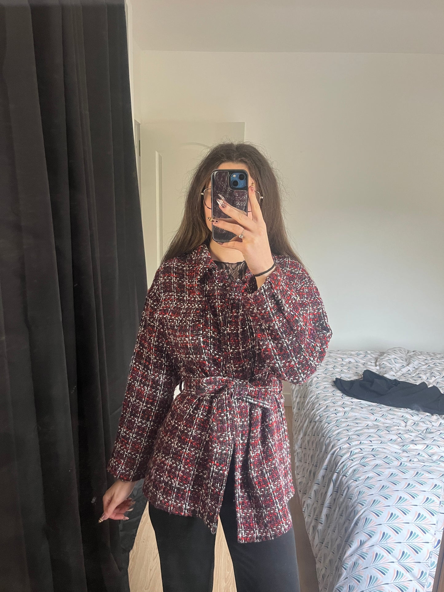 Manteau tweed ceinturé Manoukian - S