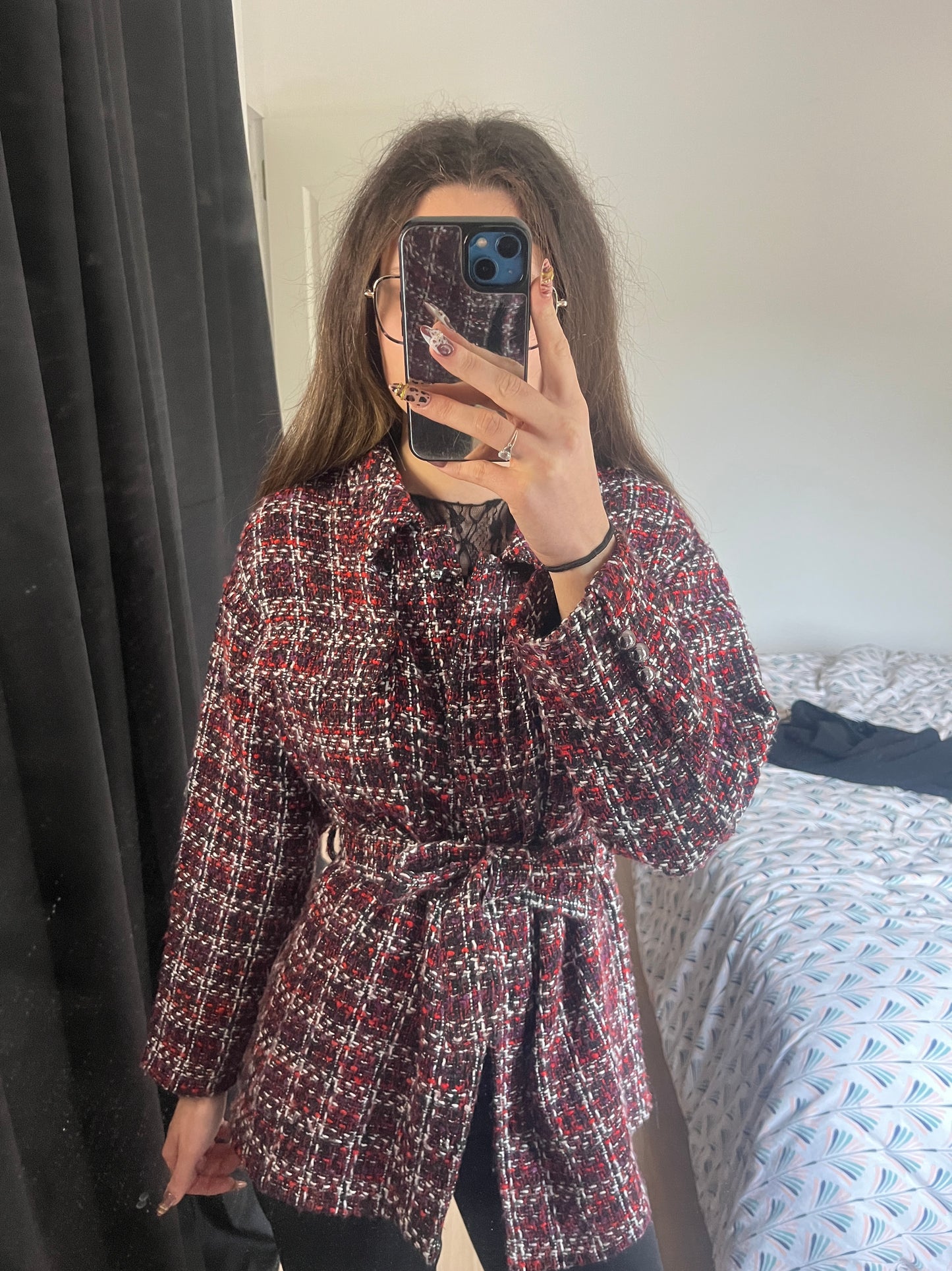 Manteau tweed ceinturé Manoukian - S