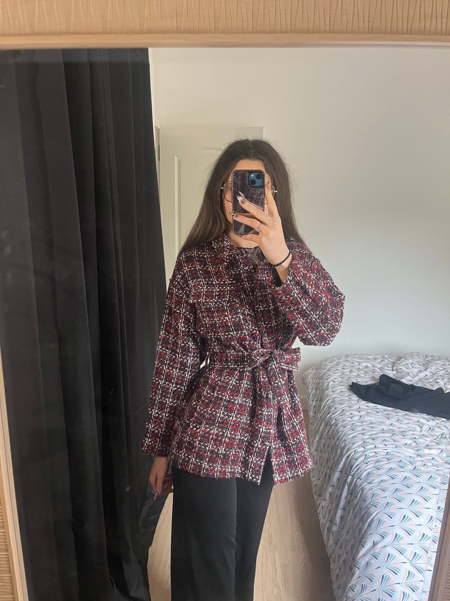 Manteau tweed ceinturé Manoukian - S