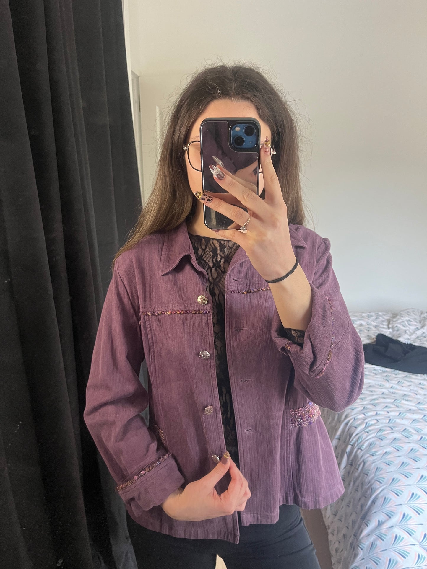 Veste vintage violette Pauporté - S