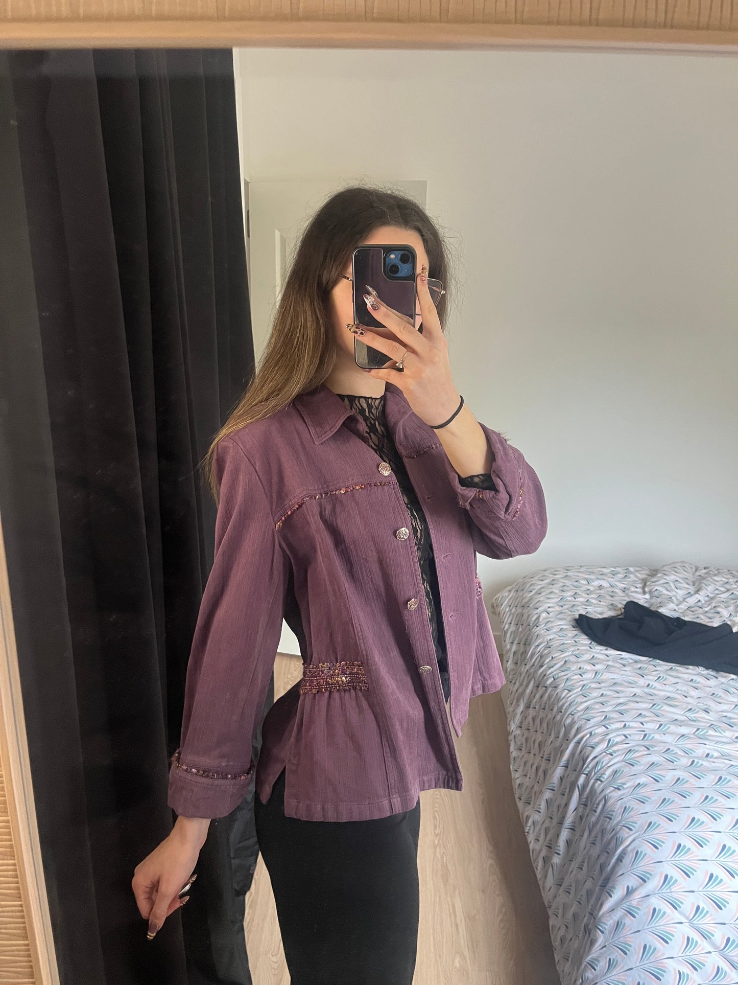 Veste vintage violette Pauporté - S