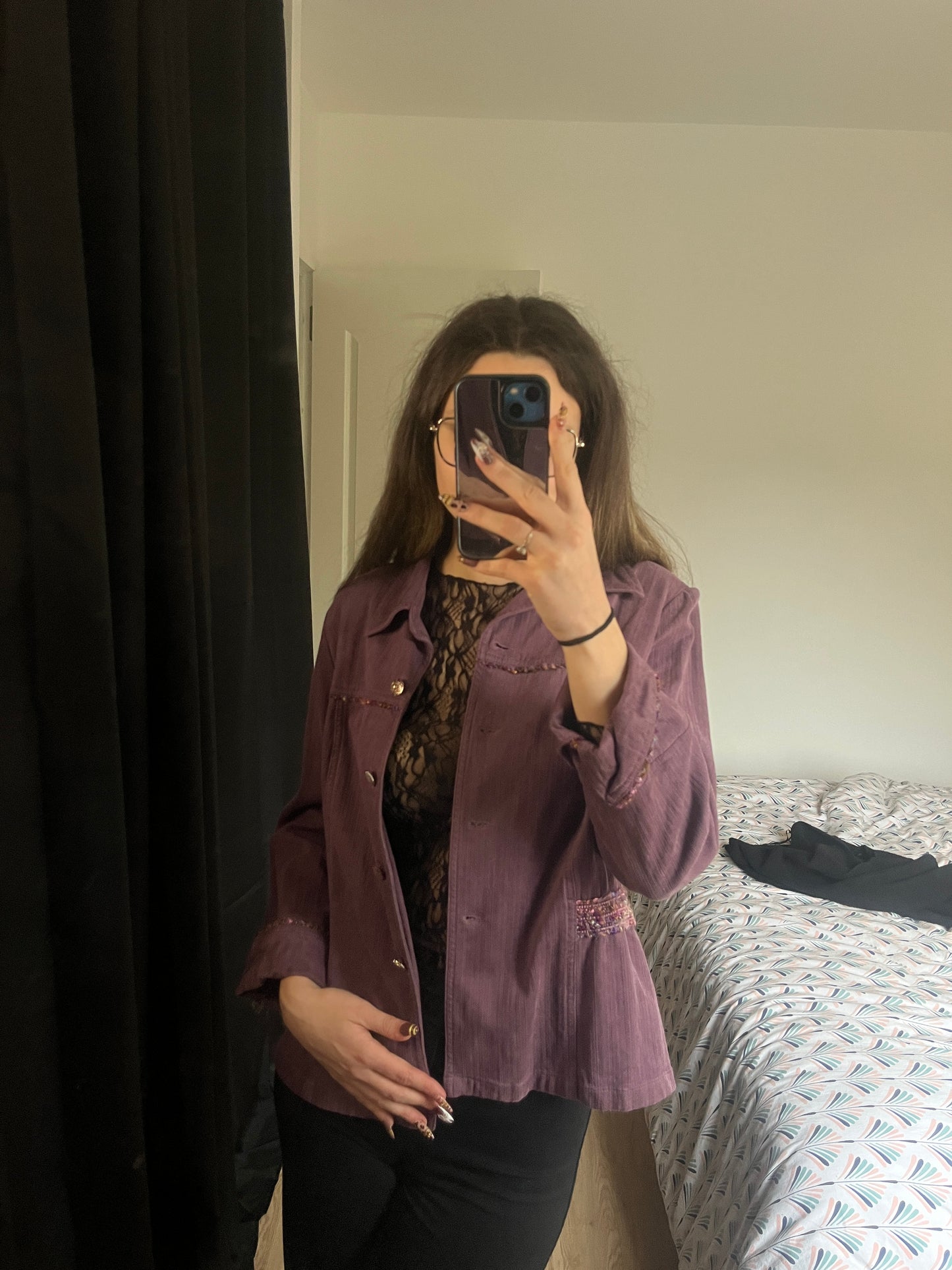 Veste vintage violette Pauporté - S