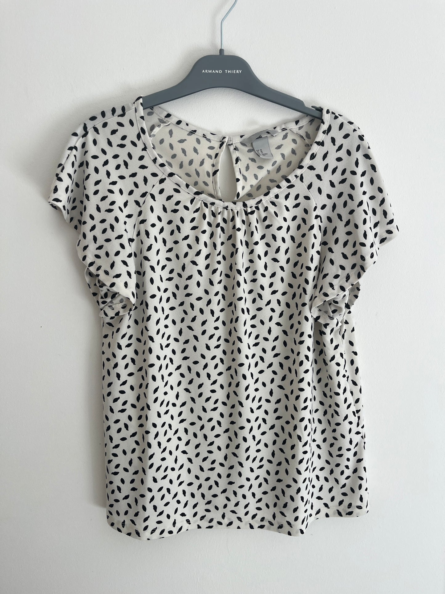 Top à manches courtes blanc et noir H&M - XS