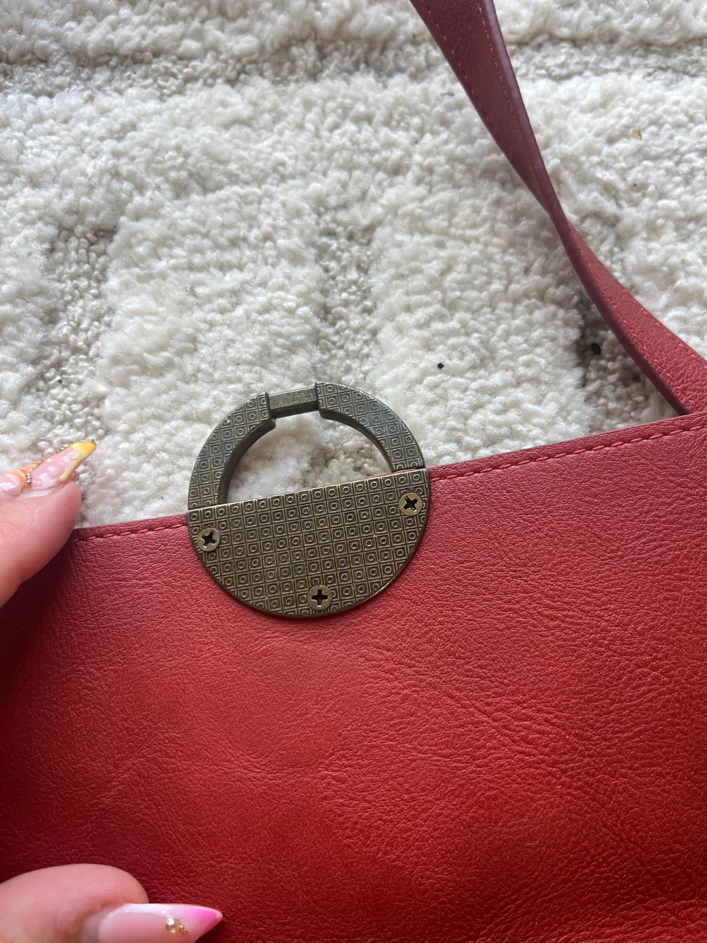 Sac à main corail avec boucle doré Bonobo