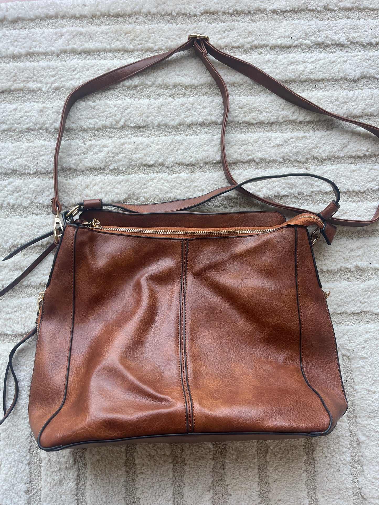 Sac à main camel avec 2 portefeuilles