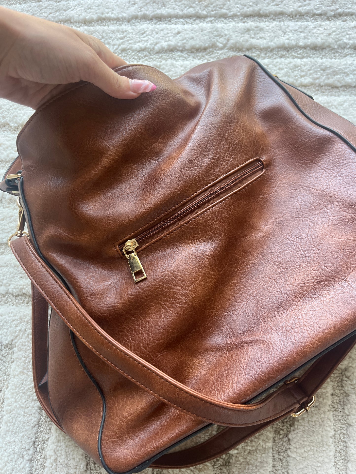 Sac à main camel avec 2 portefeuilles