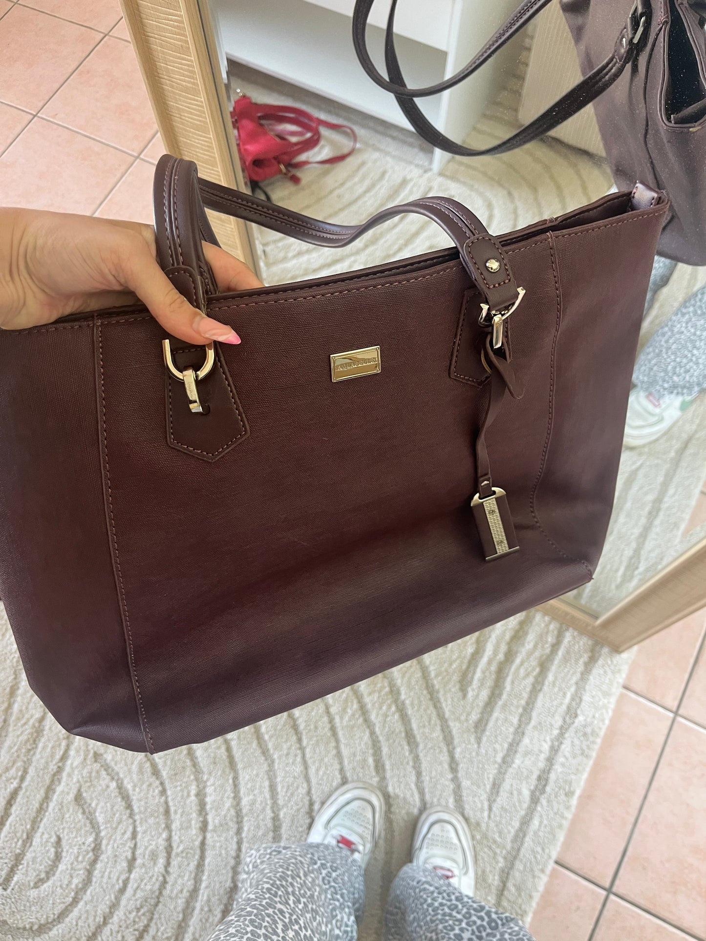 Grand sac violet à épaule Aquarelle