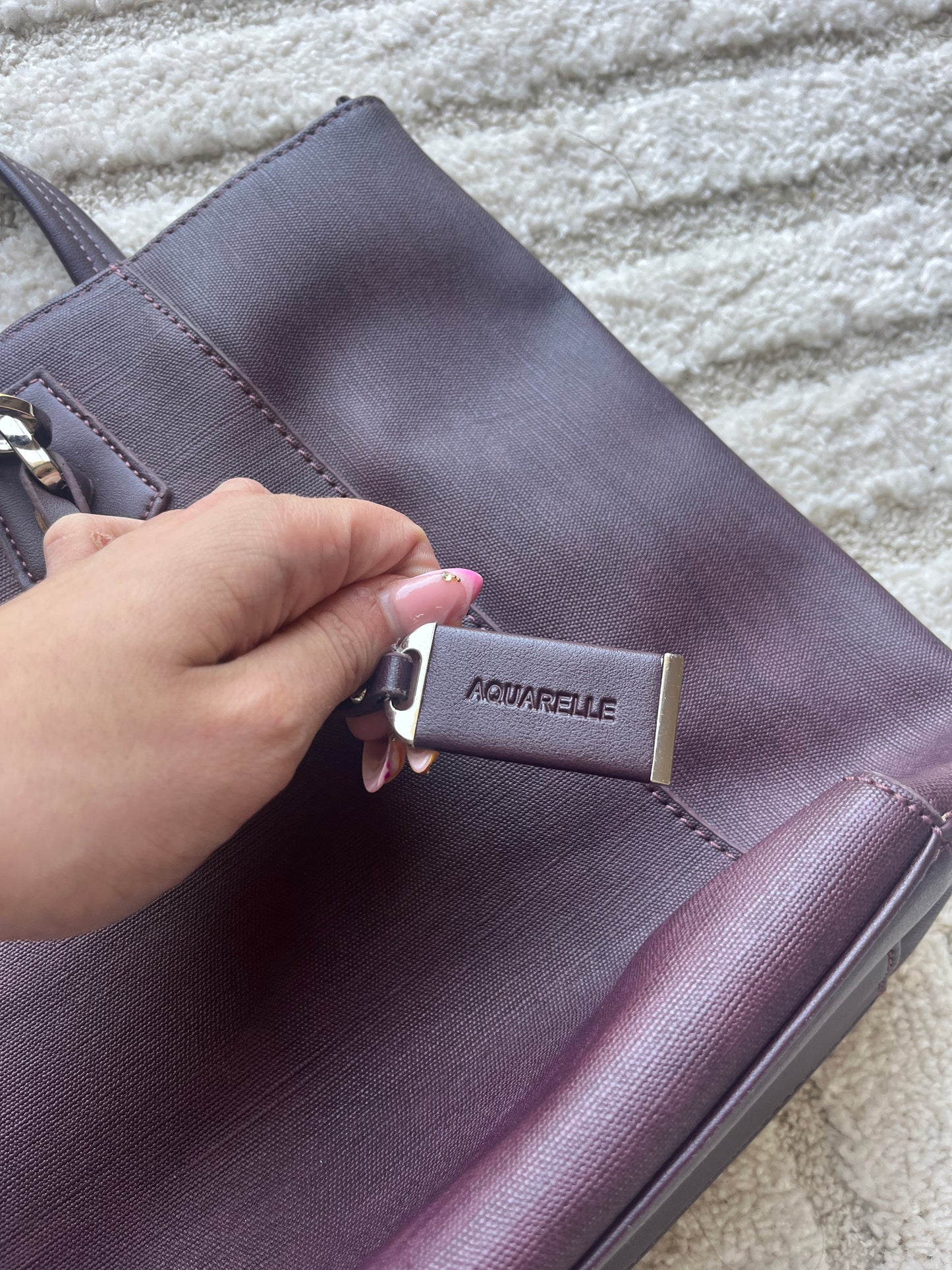 Grand sac violet à épaule Aquarelle