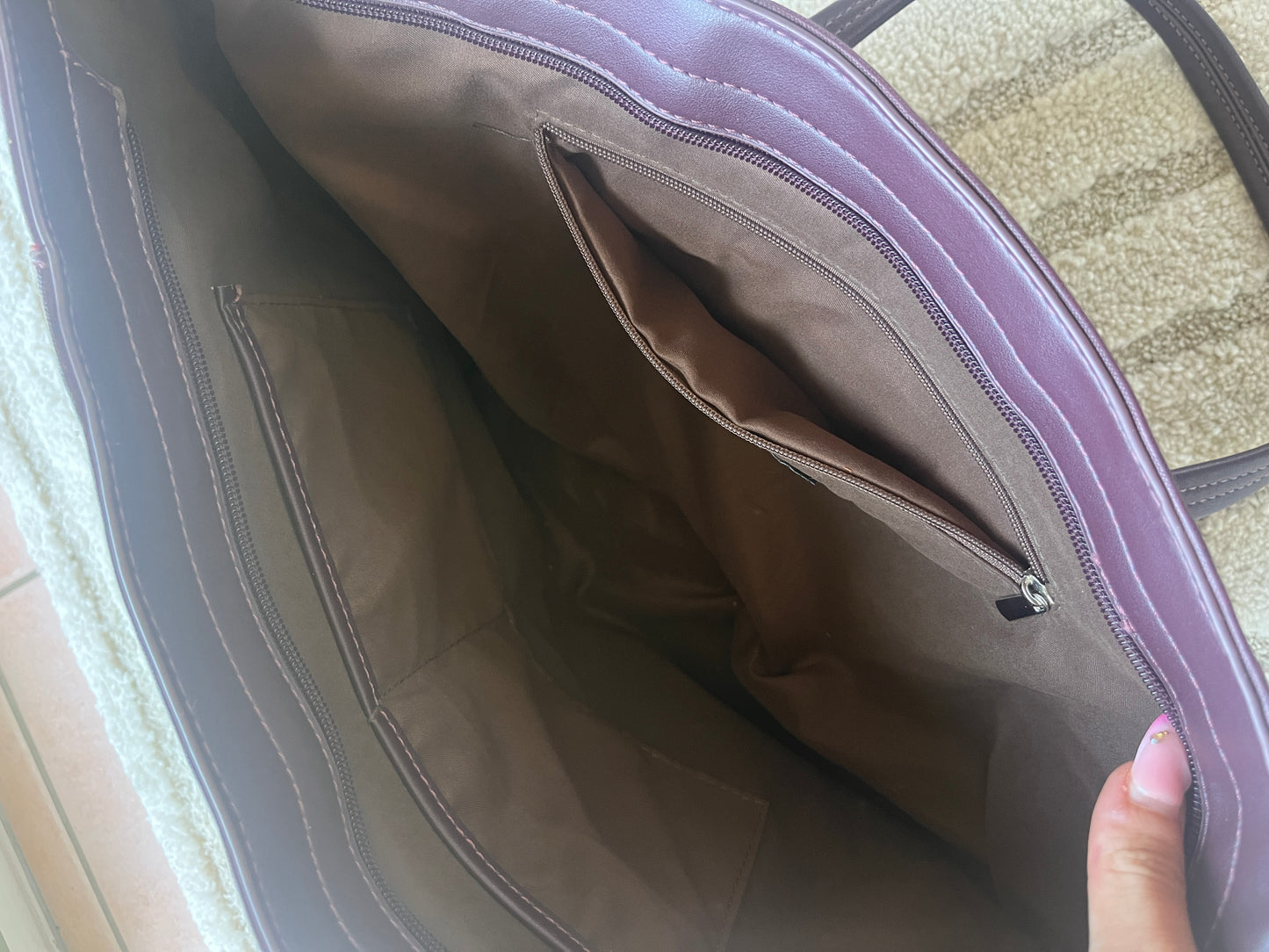 Grand sac violet à épaule Aquarelle