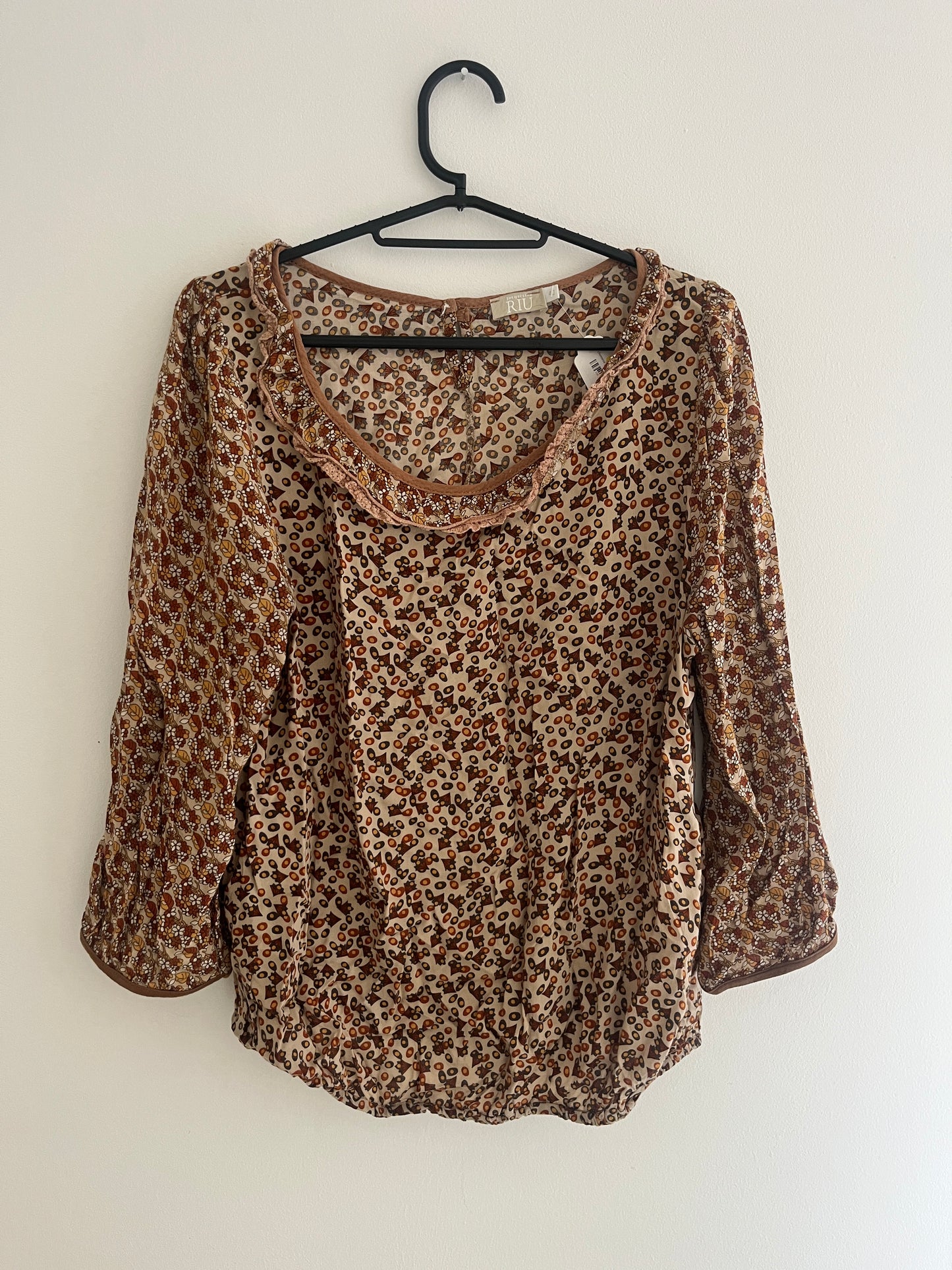 Blouse à manches longues et motifs camel Jacqueline Riu - 40