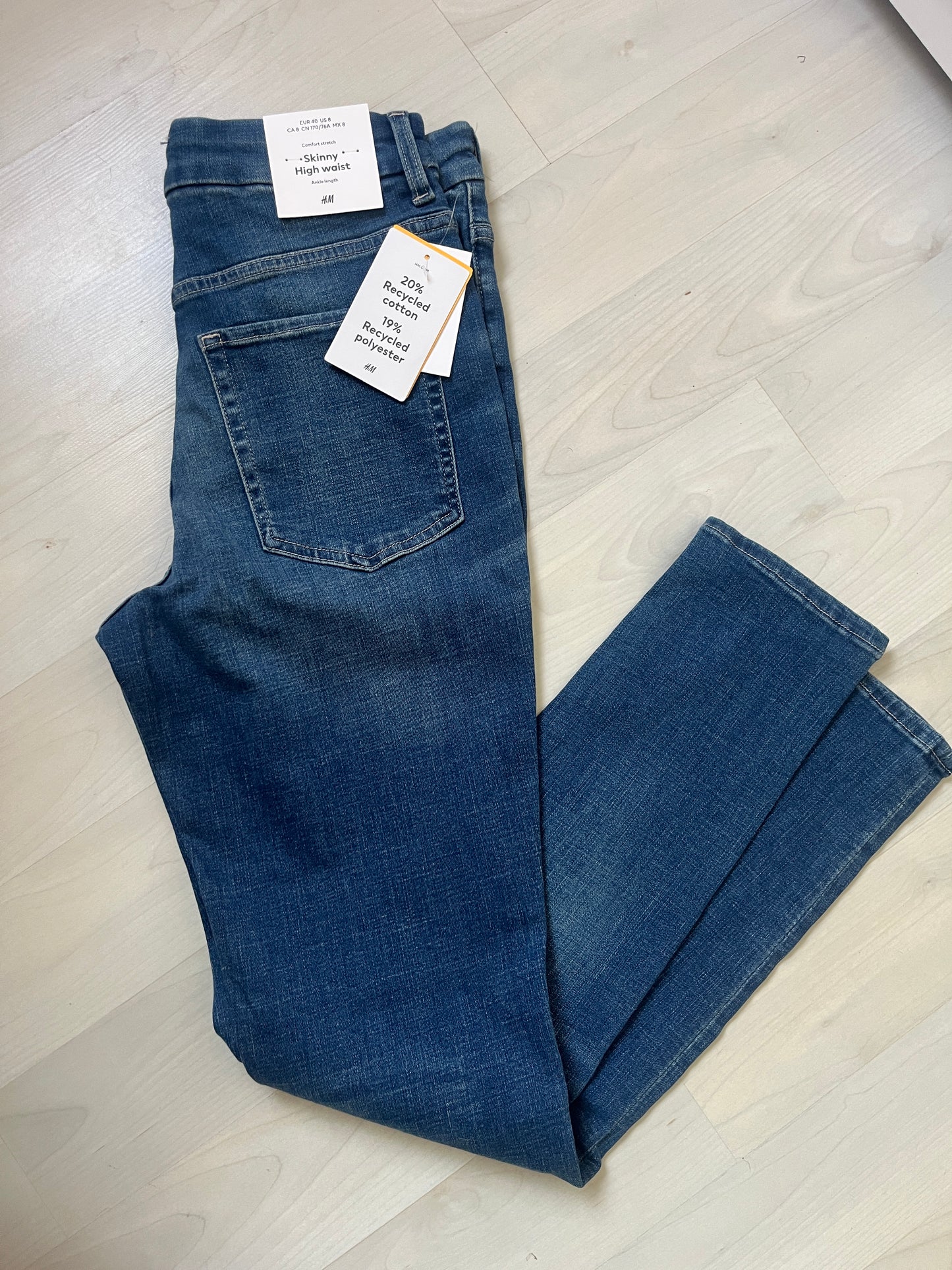 Jean skinny taille haute bleu H&M NEUF - 40