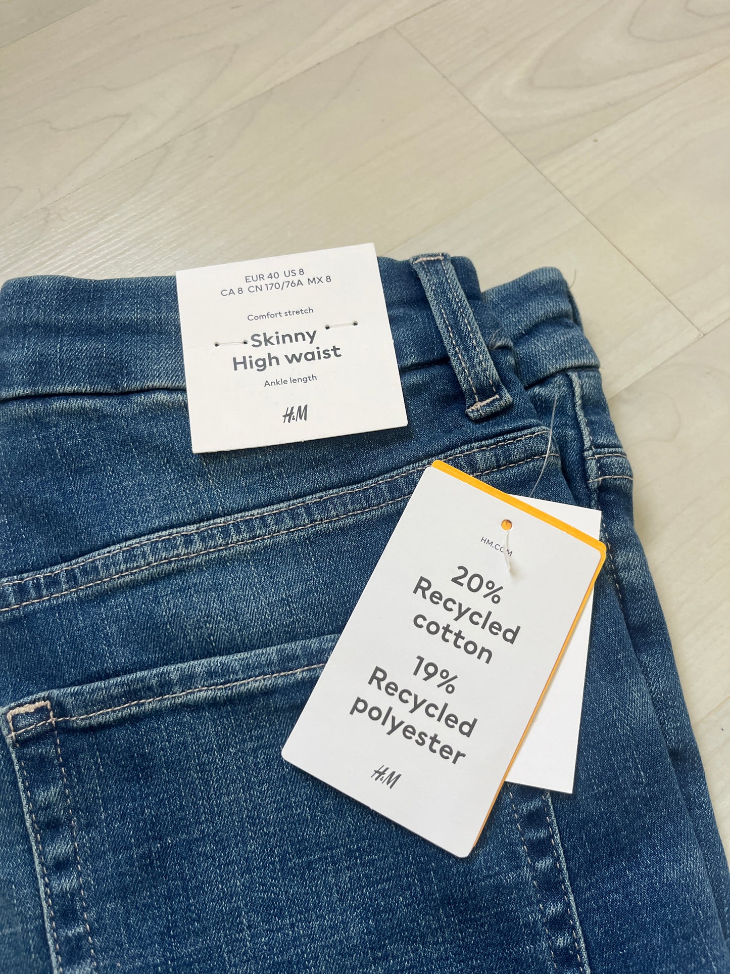 Jean skinny taille haute bleu H&M NEUF - 40