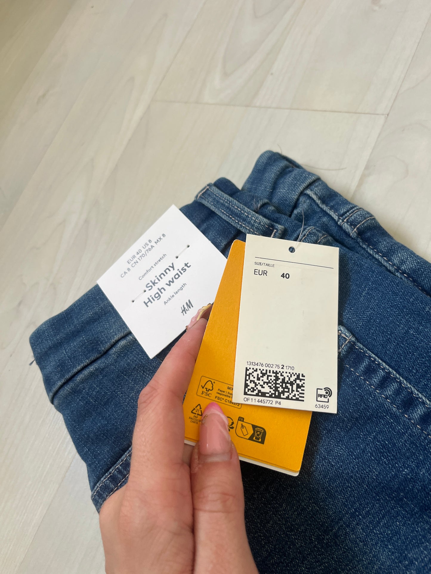 Jean skinny taille haute bleu H&M NEUF - 40