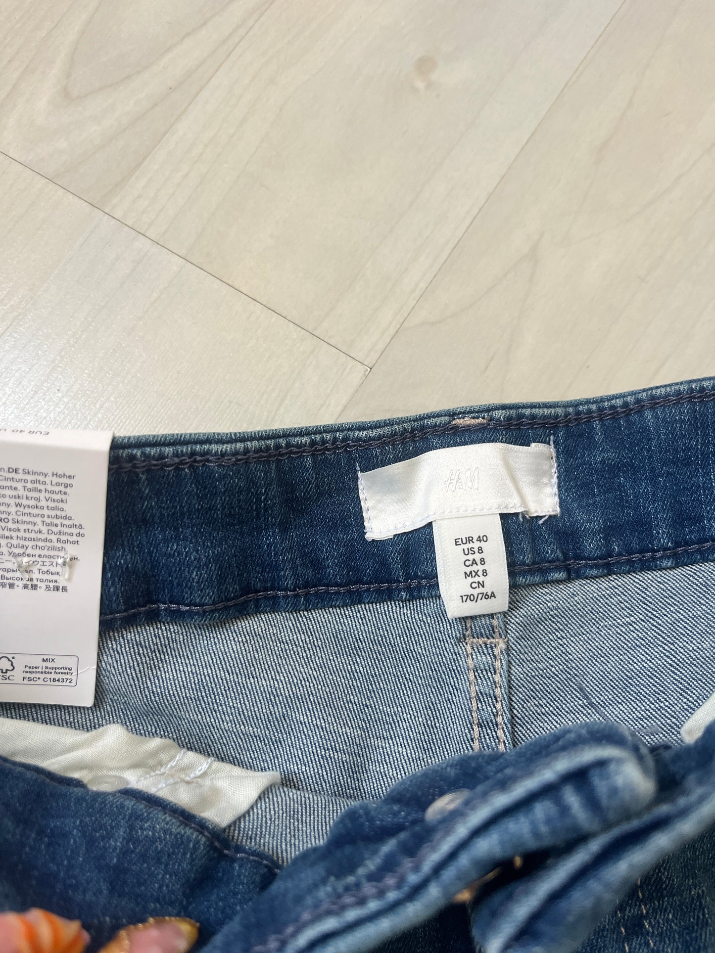 Jean skinny taille haute bleu H&M NEUF - 40