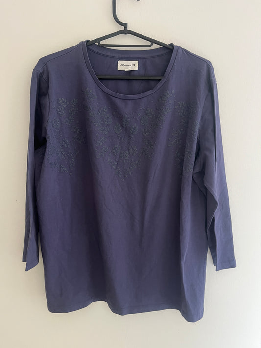 T-shirt à manches longues bleu avec paillettes Maison 123 - XL