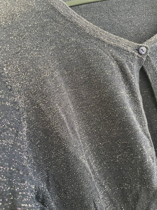 Gilet long à manches longues violet pailletté Damart - 46/48