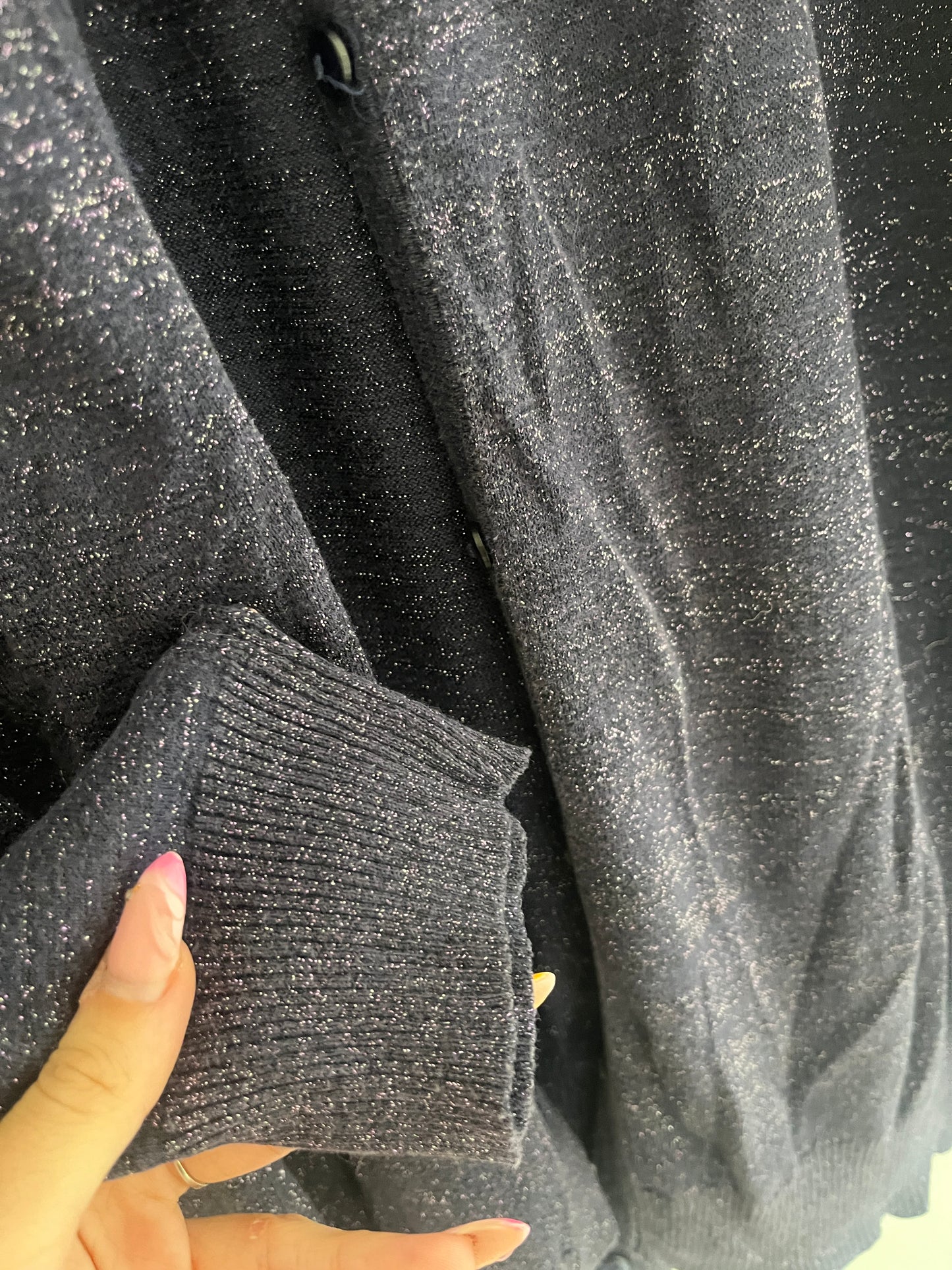 Gilet long à manches longues violet pailletté Damart - 46/48