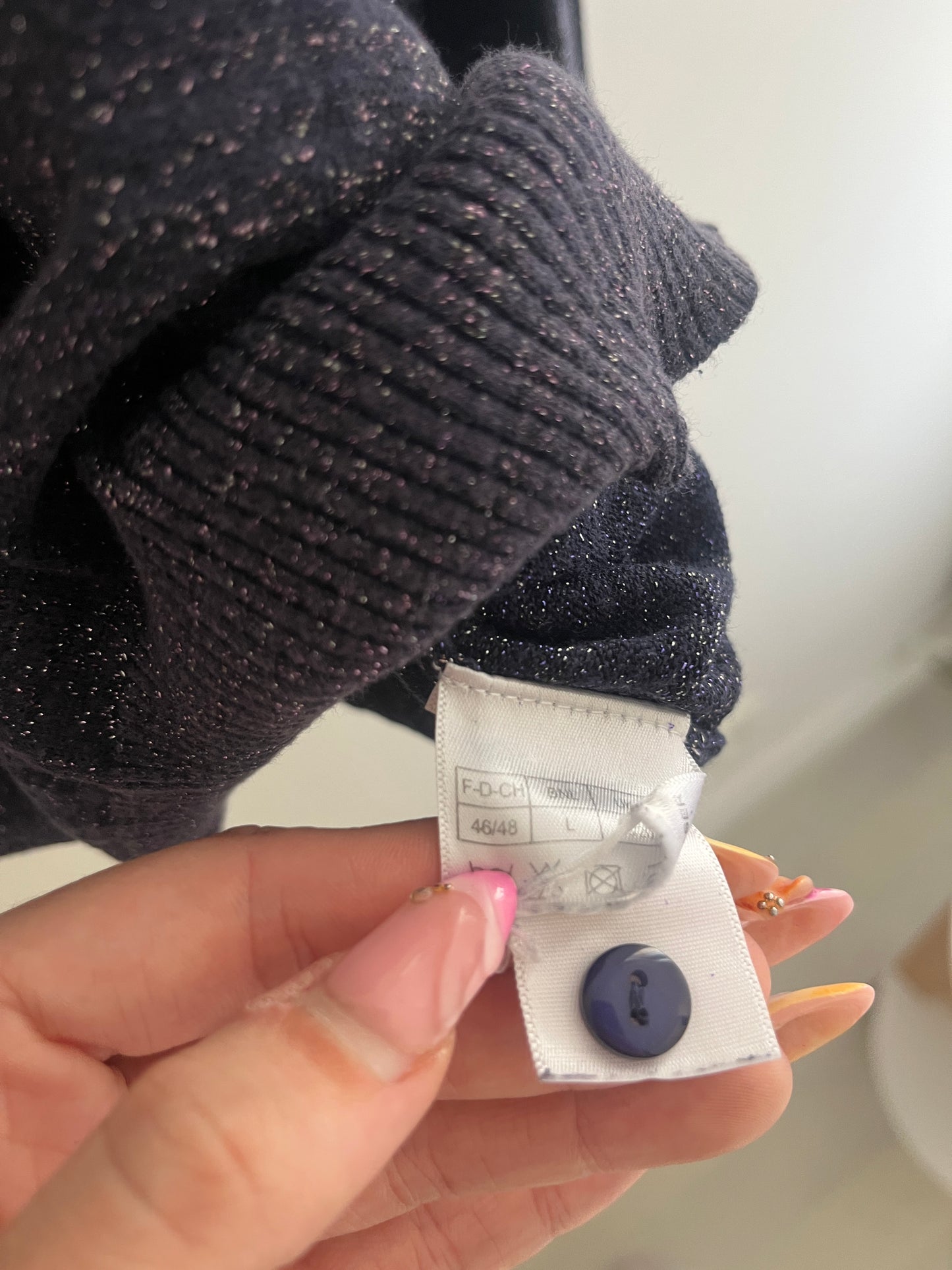 Gilet long à manches longues violet pailletté Damart - 46/48