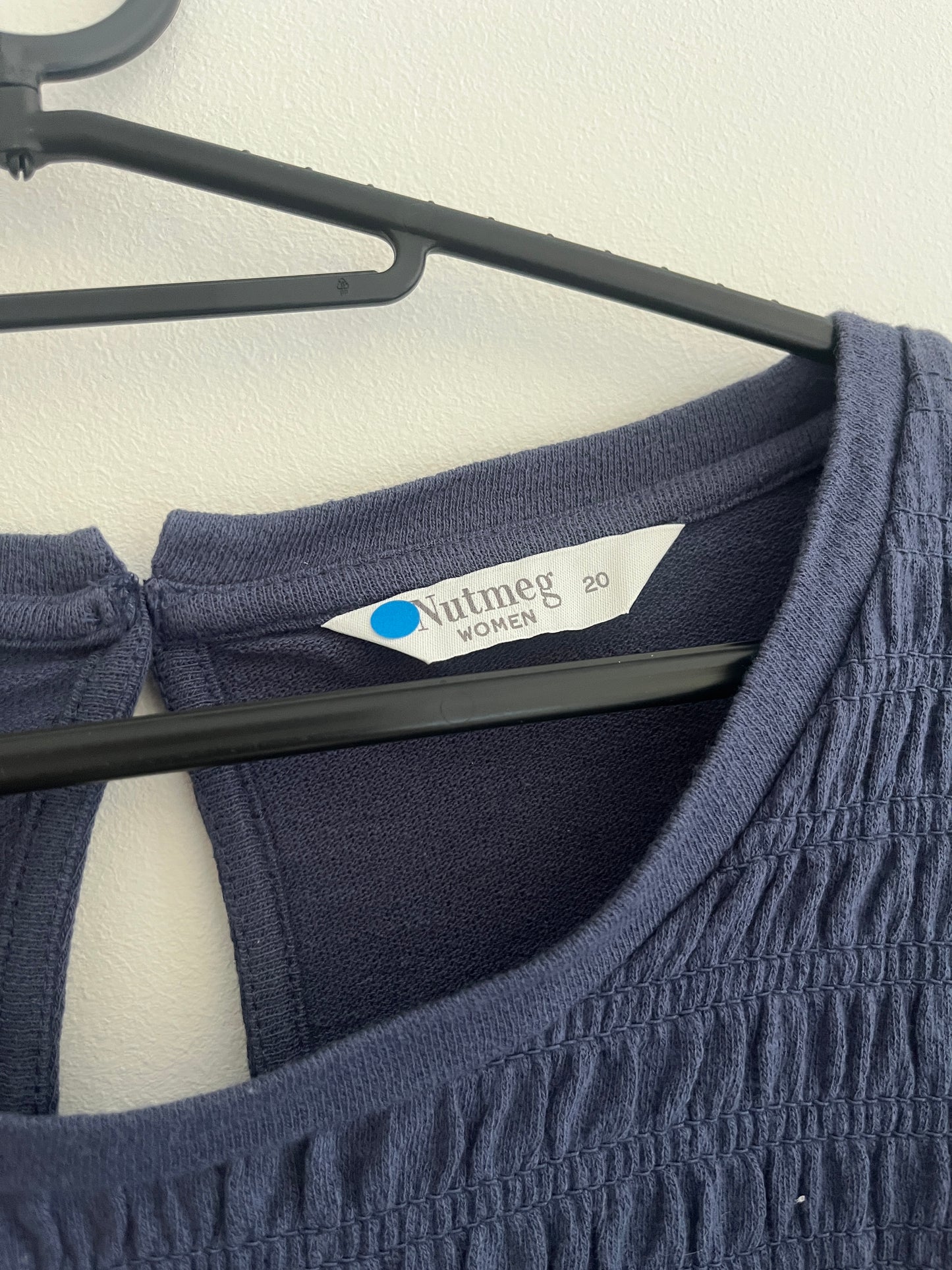 T-shirt à manches longues bleu avec volants - T.20 (48/50)
