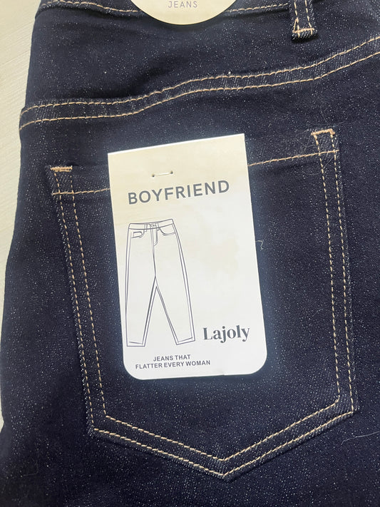 Jean boyfriend bleu brut avec ourlets Lajoly - 42