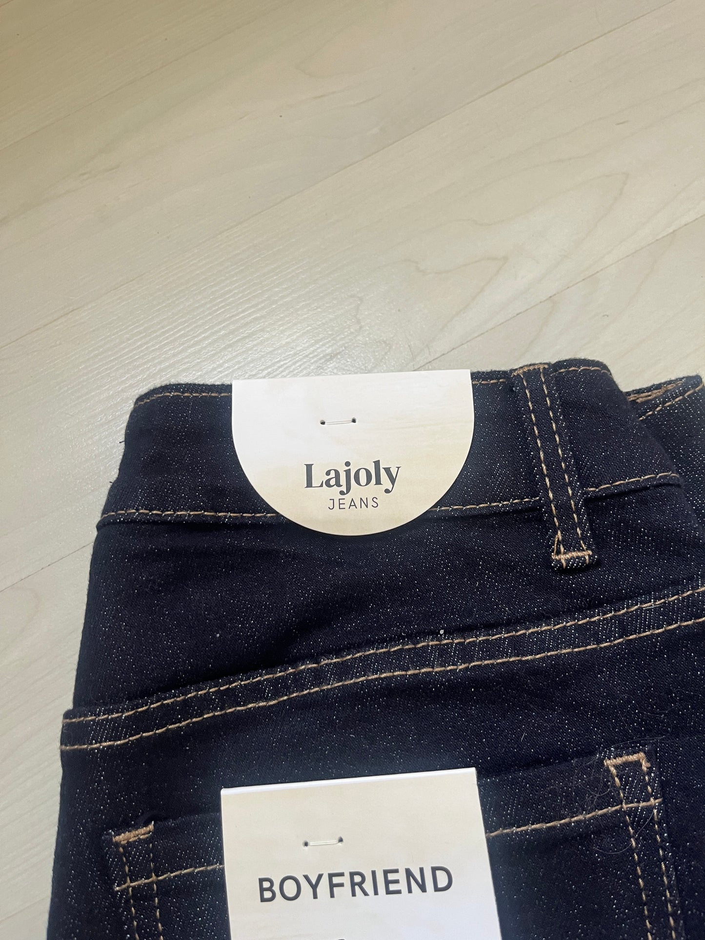 Jean boyfriend bleu brut avec ourlets Lajoly - 42