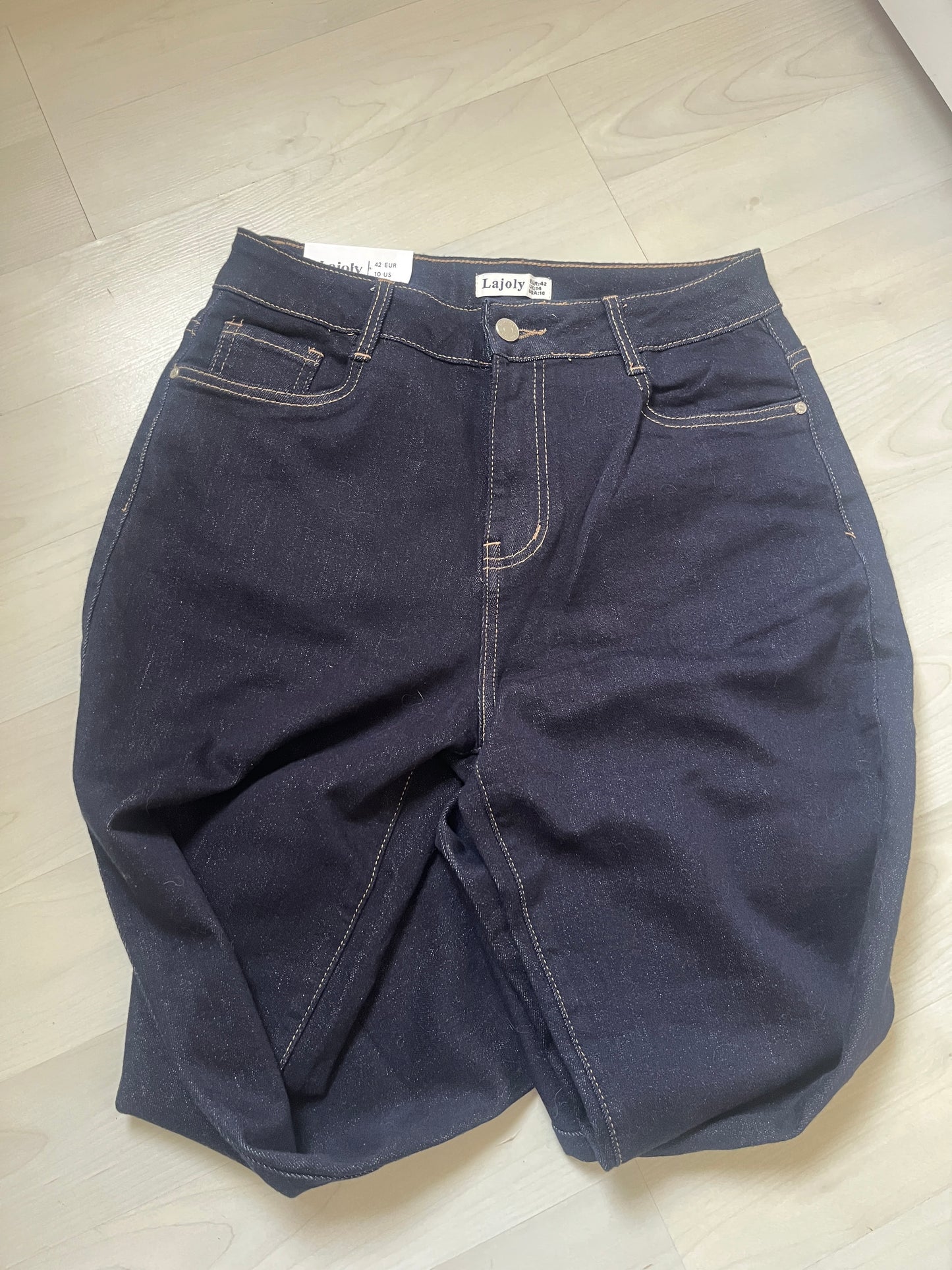 Jean boyfriend bleu brut avec ourlets Lajoly - 42