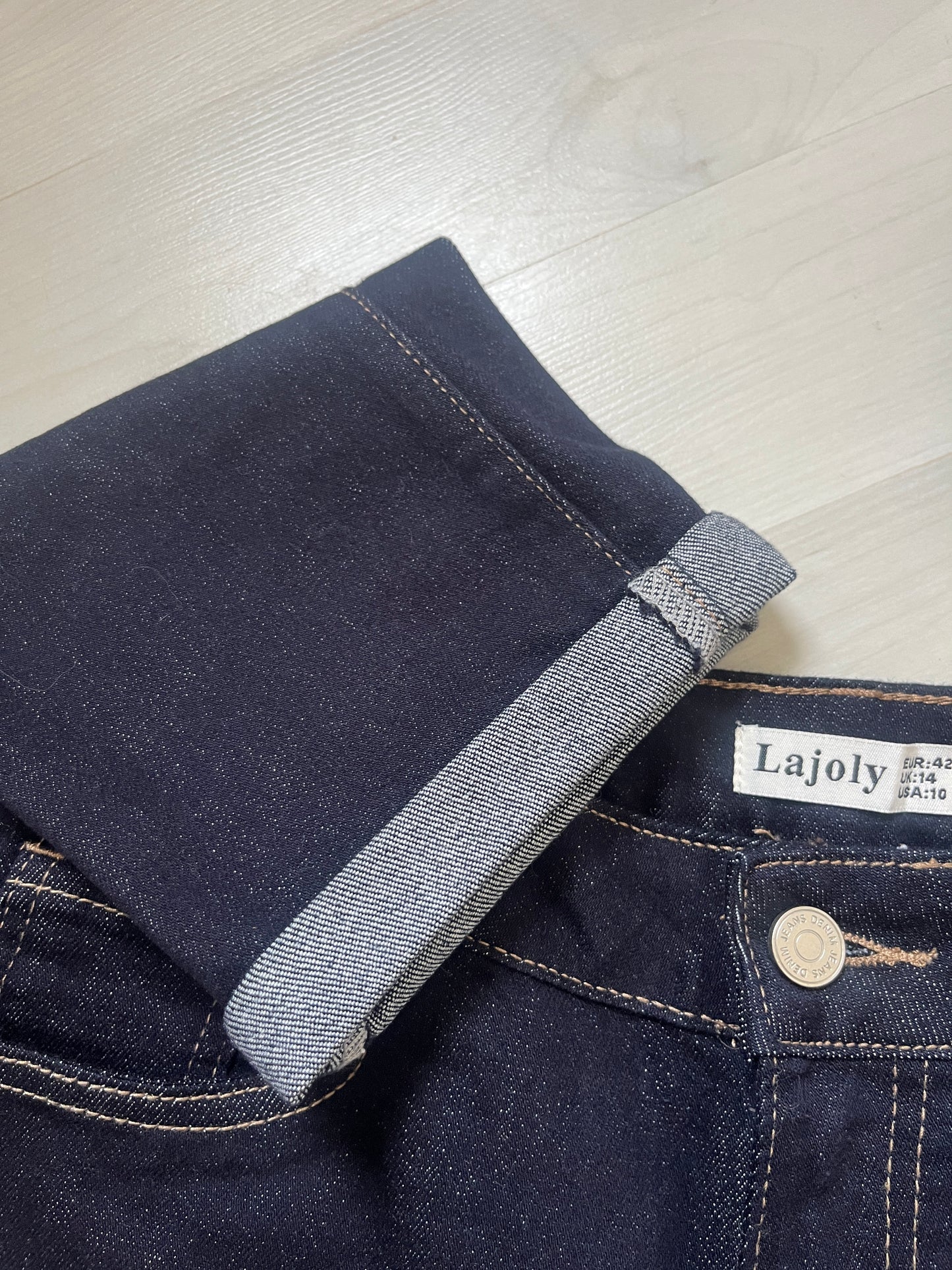 Jean boyfriend bleu brut avec ourlets Lajoly - 42