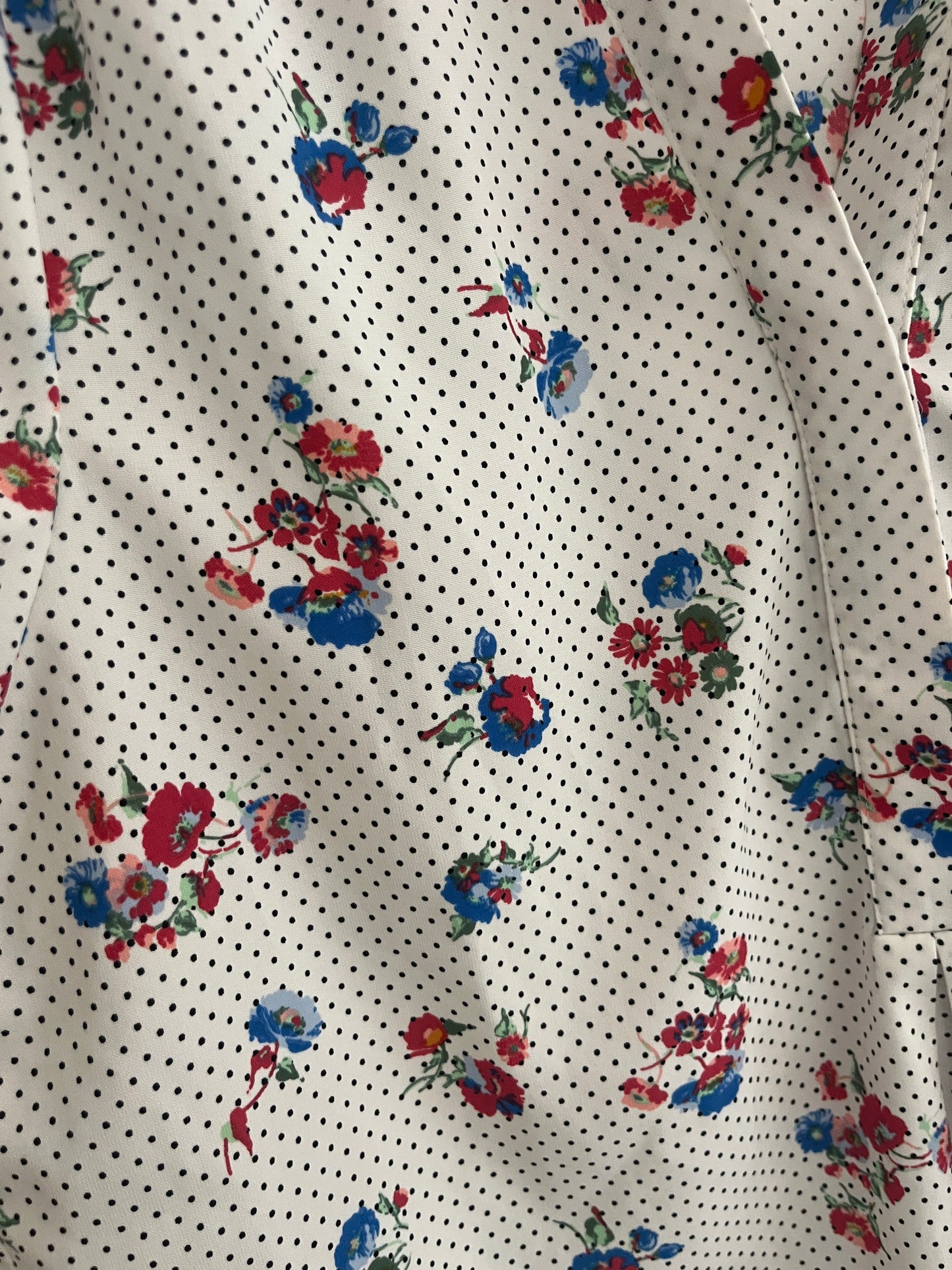 T-shirt à manches courtes fluide blanc et fleurs bleu et rose - T.4 (XL)