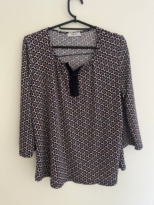 Blouse à motifs bleu et rouge Renatto Bene - T.4 (XL)
