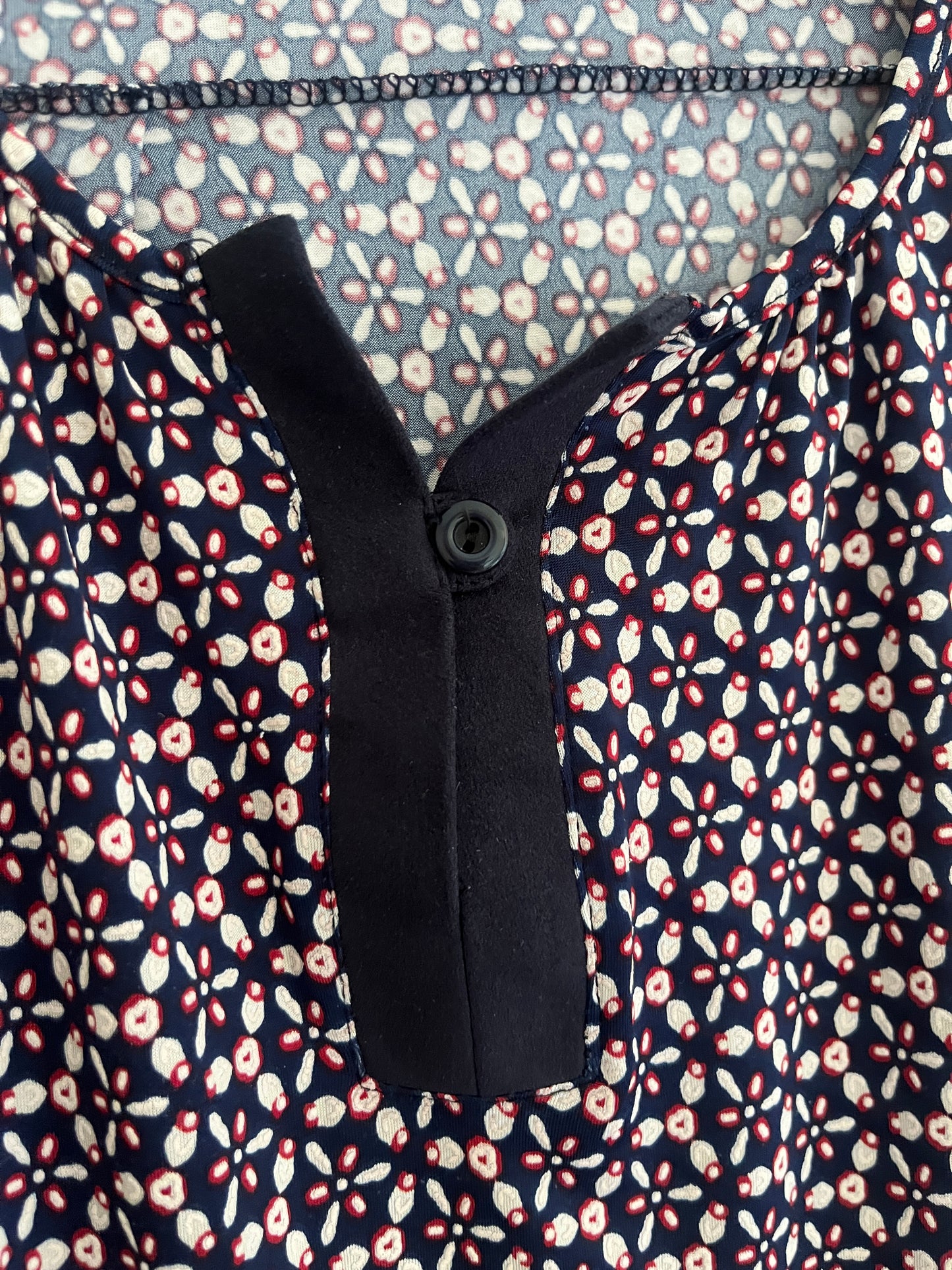T-shirt à motifs bleu et rouge Renatto Bene - T.4 (XL)