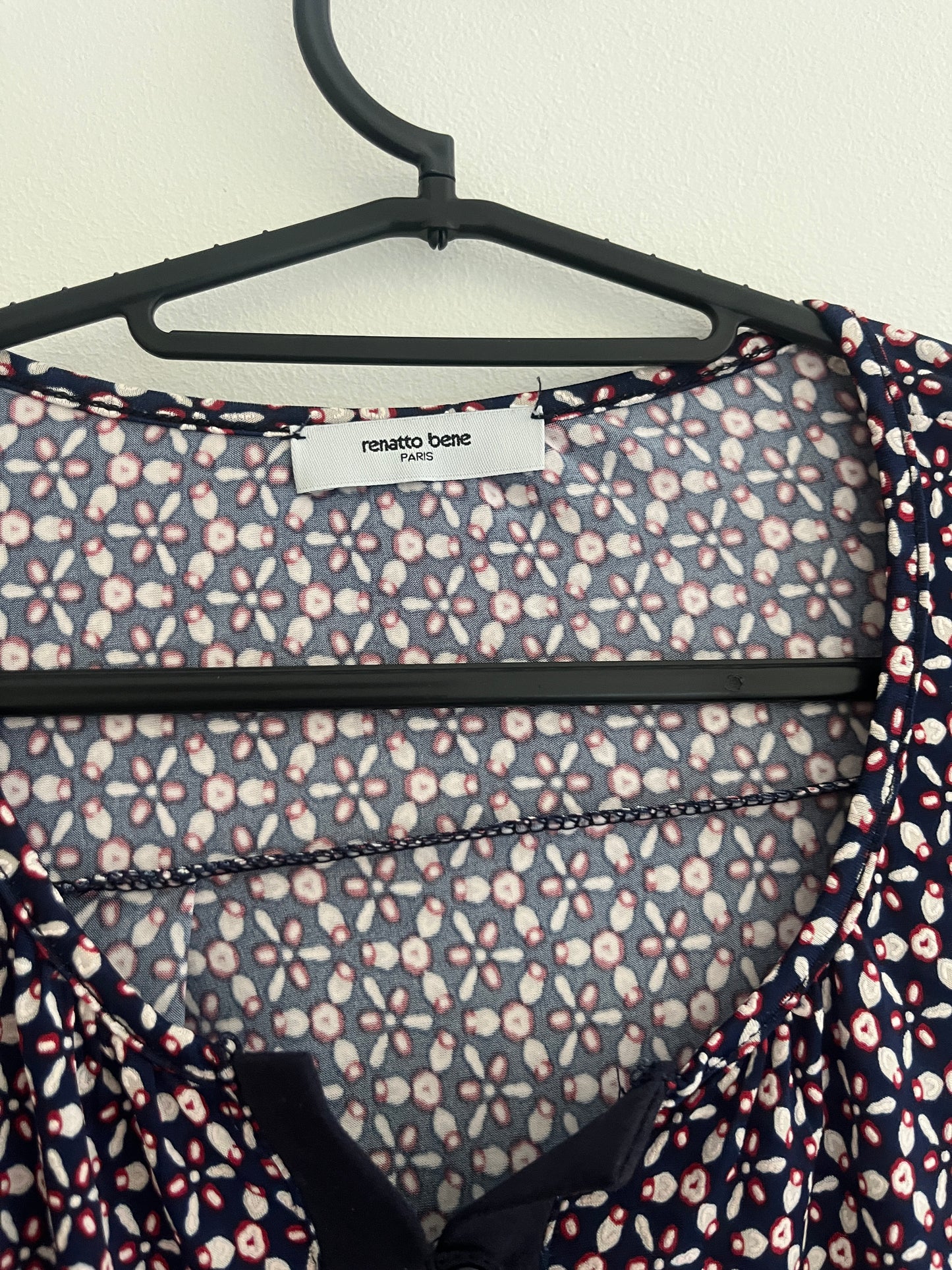 T-shirt à motifs bleu et rouge Renatto Bene - T.4 (XL)