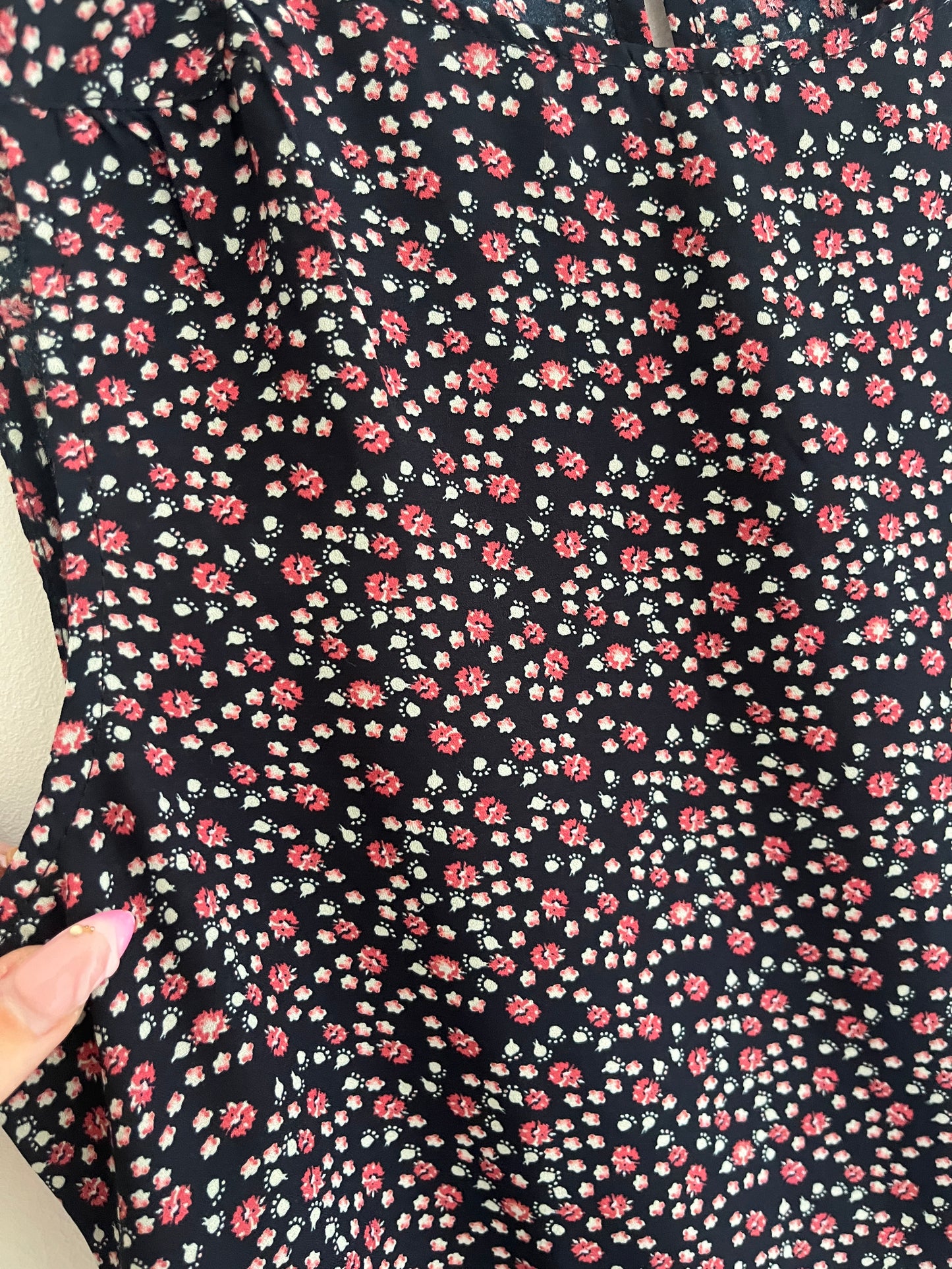 Top sans manches à motifs bleus et rouges - XS