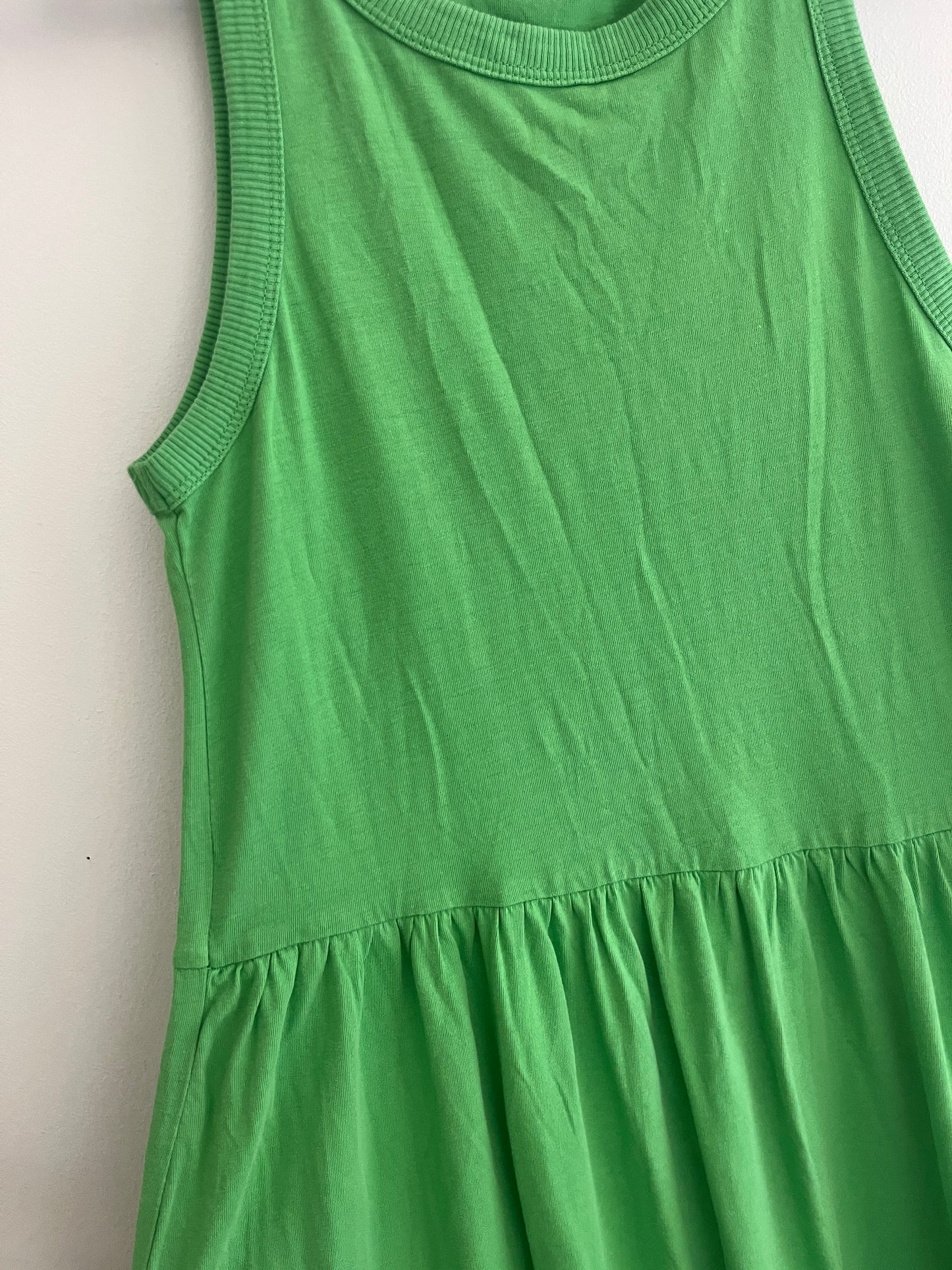 Robe longue vert col rond Mango - S