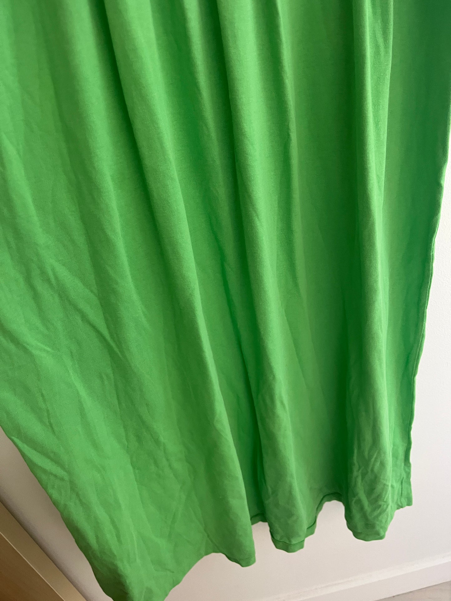 Robe longue vert col rond Mango - S