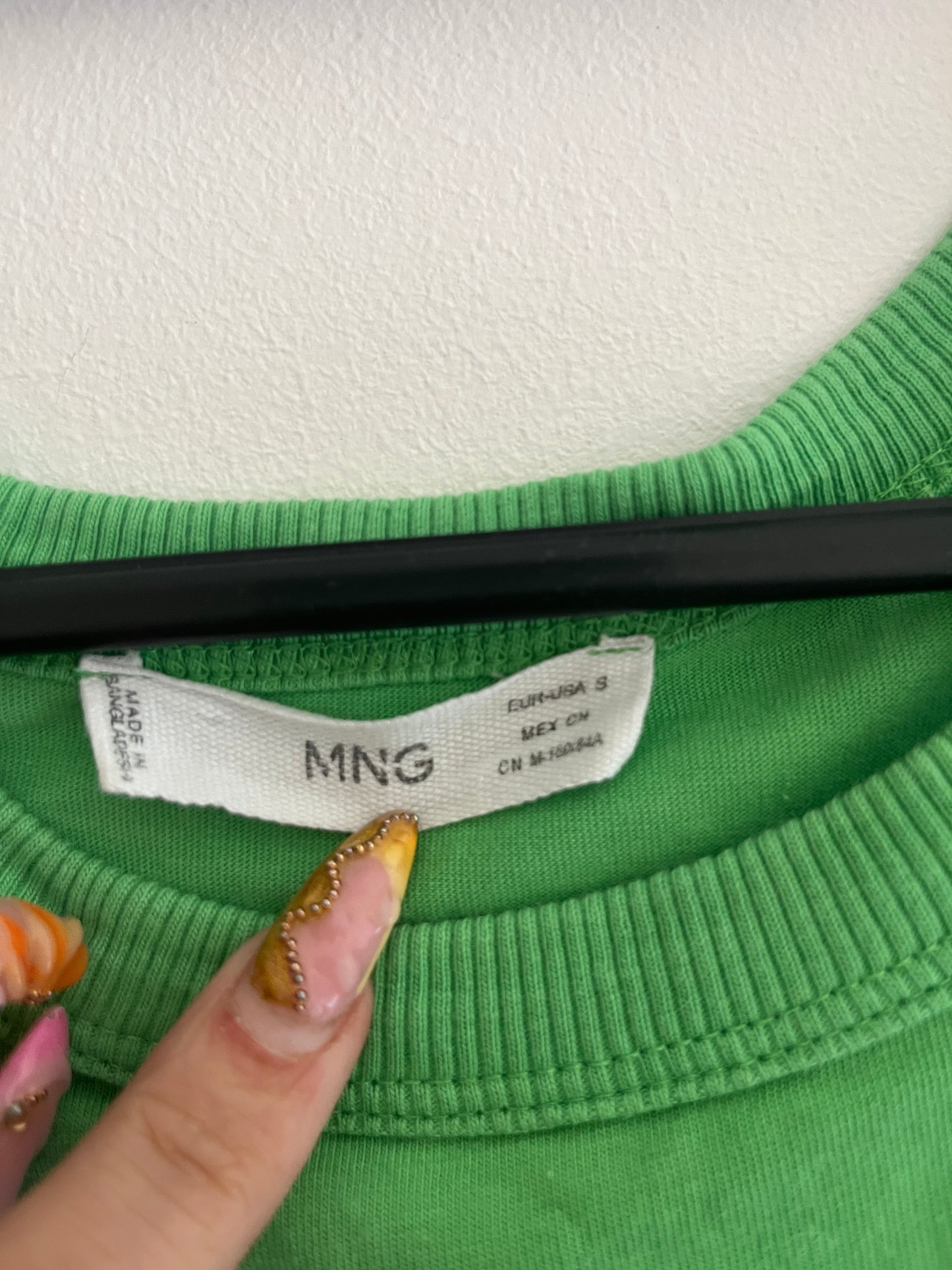 Robe longue vert col rond Mango - S