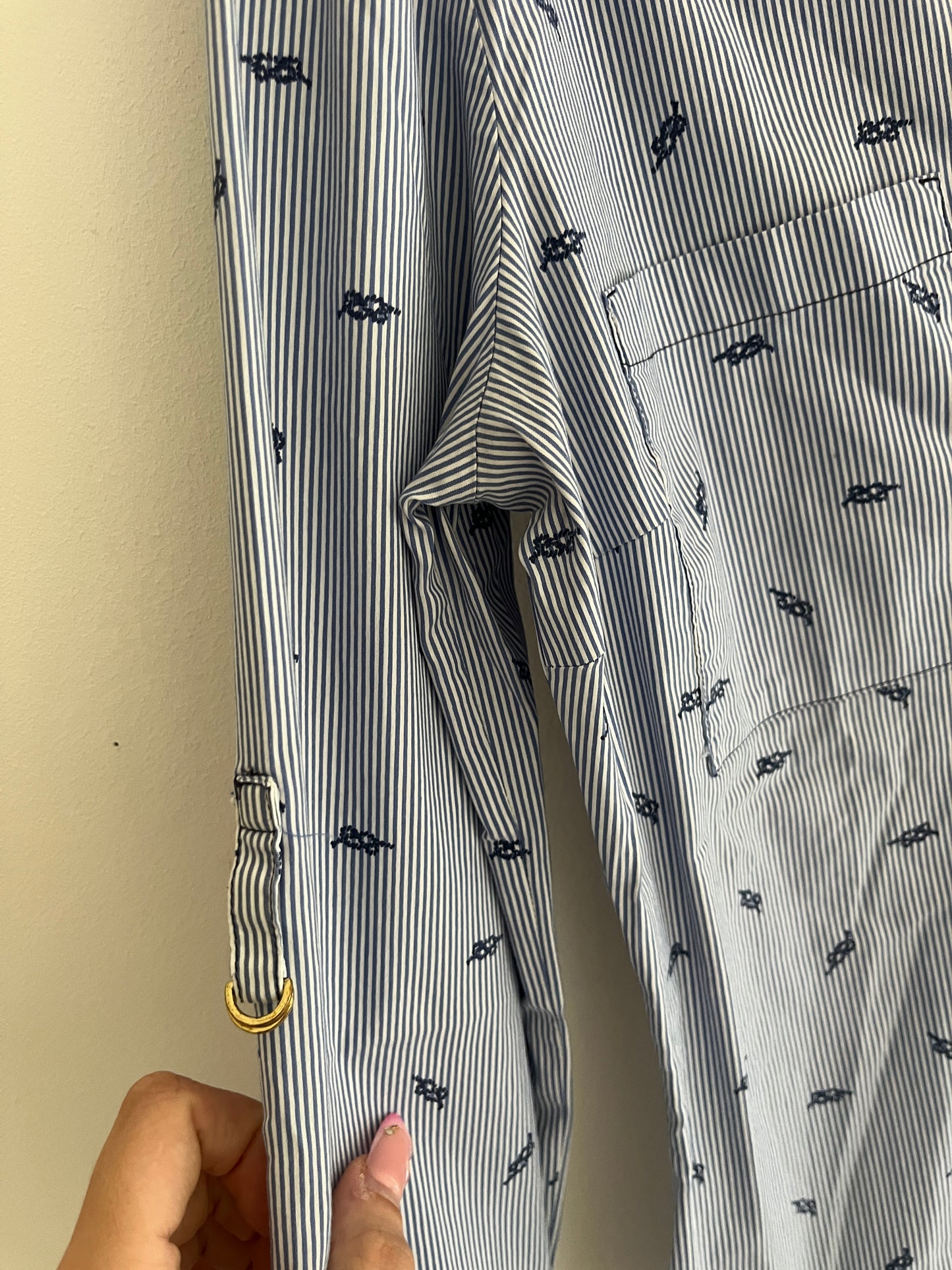 Chemise à manches longues rayée motifs noeuds Zara - S